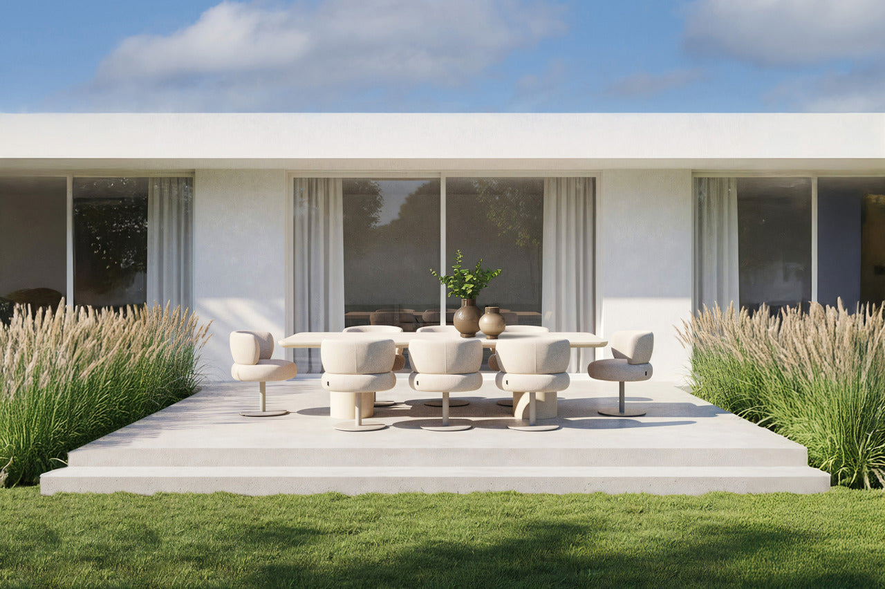 MASON Beige Swivel Outdoor Chair