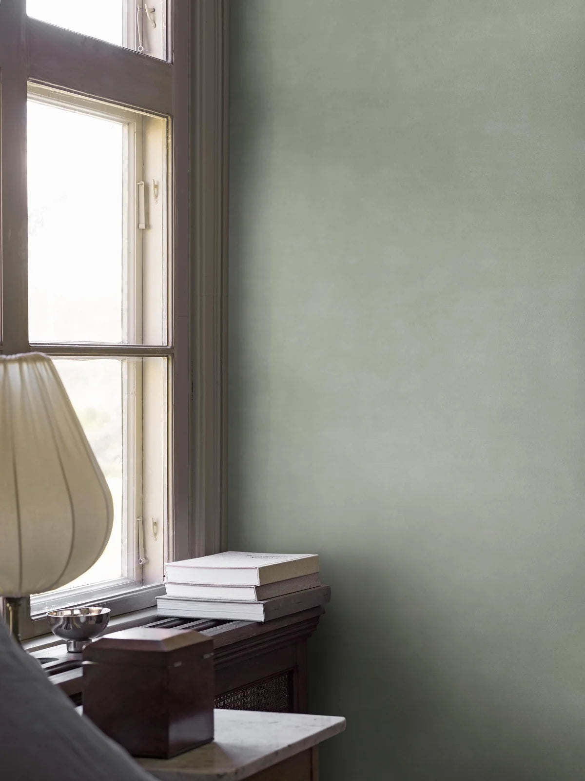 Behang dat canvas imiteert SHADES - LARIMAR lichtgroen