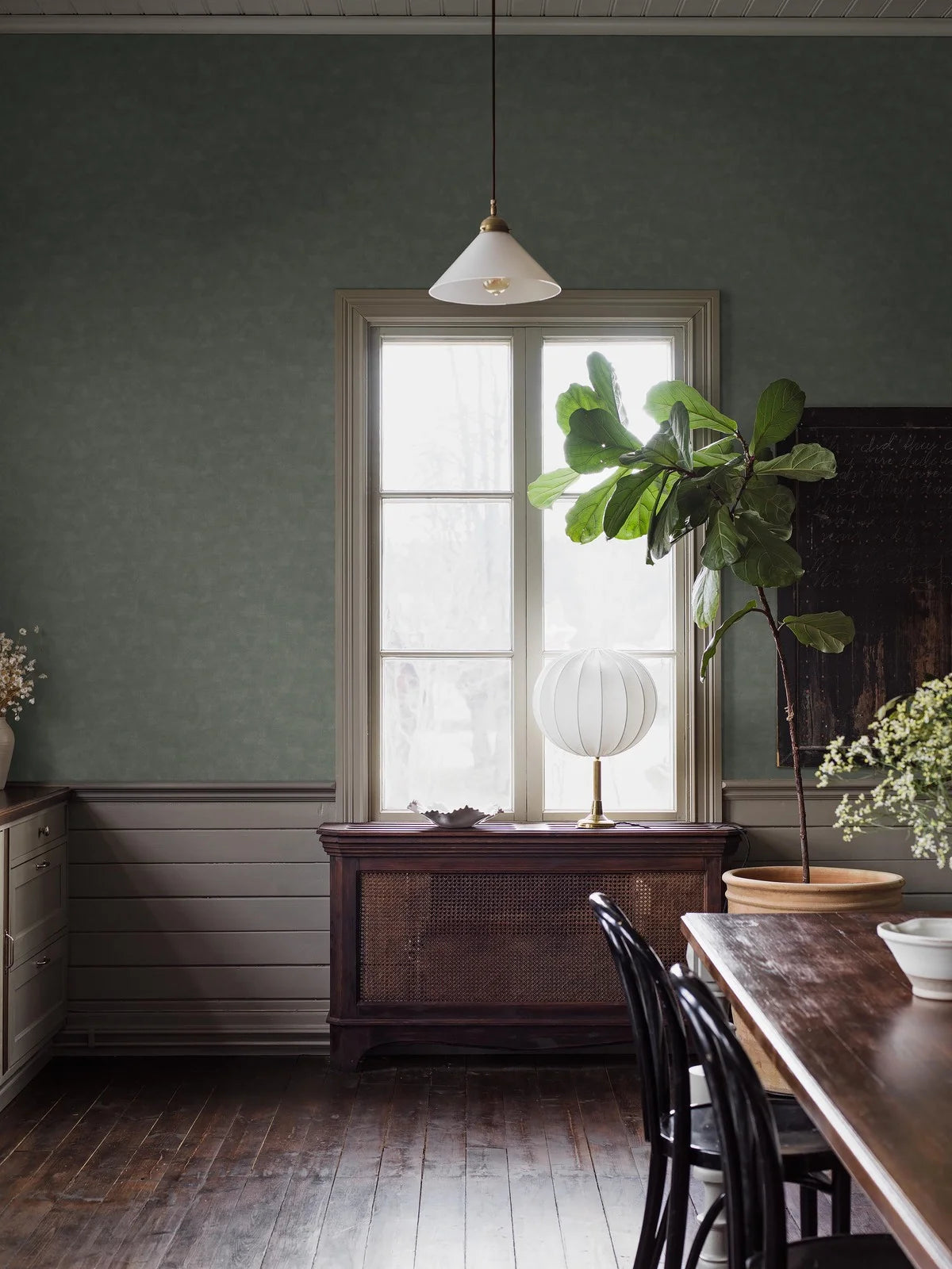 Behang dat canvas imiteert SHADES - MALACHIET donker groen