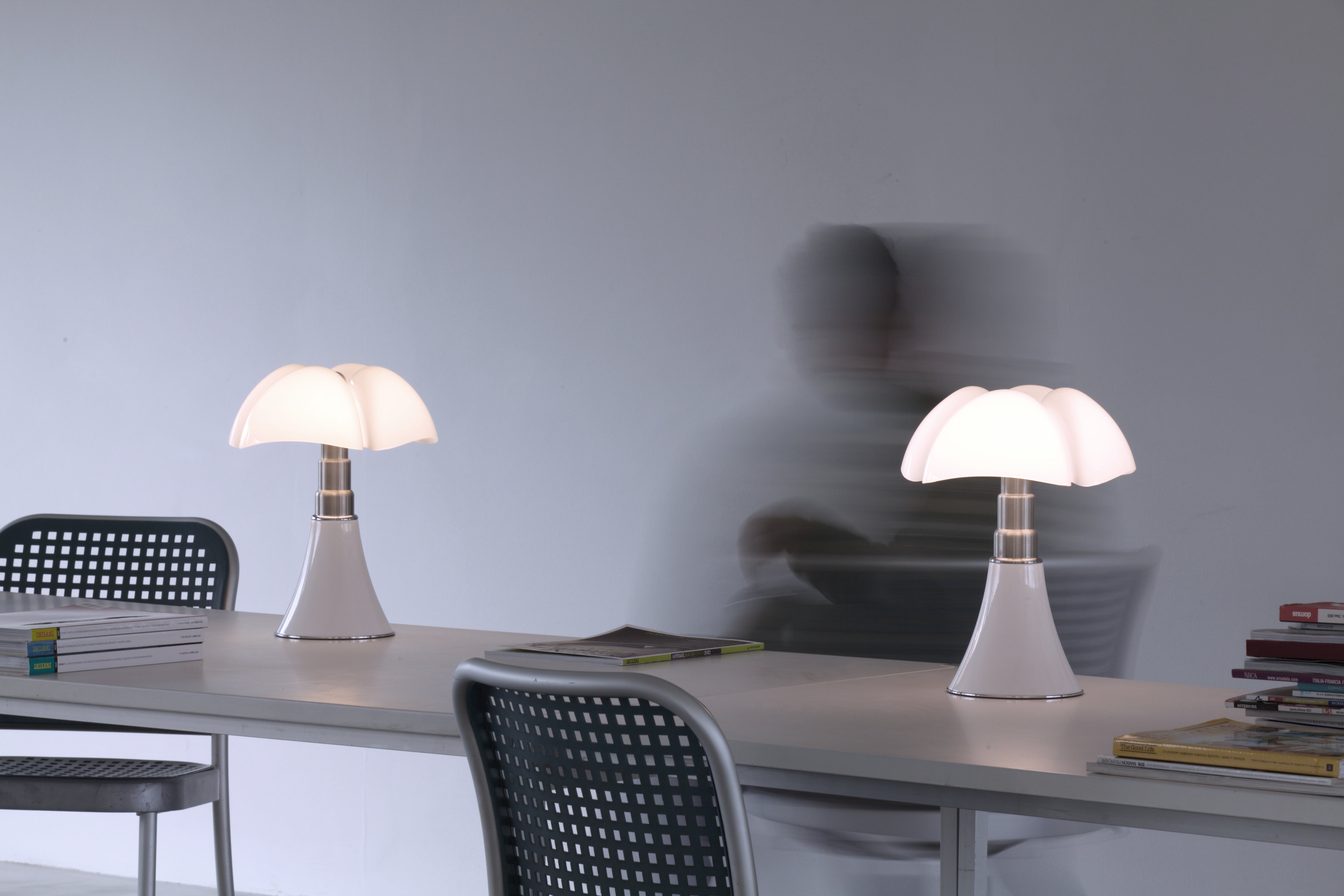 MINIPIPISTRELLO Table Lamp with Opal Shade and White Base