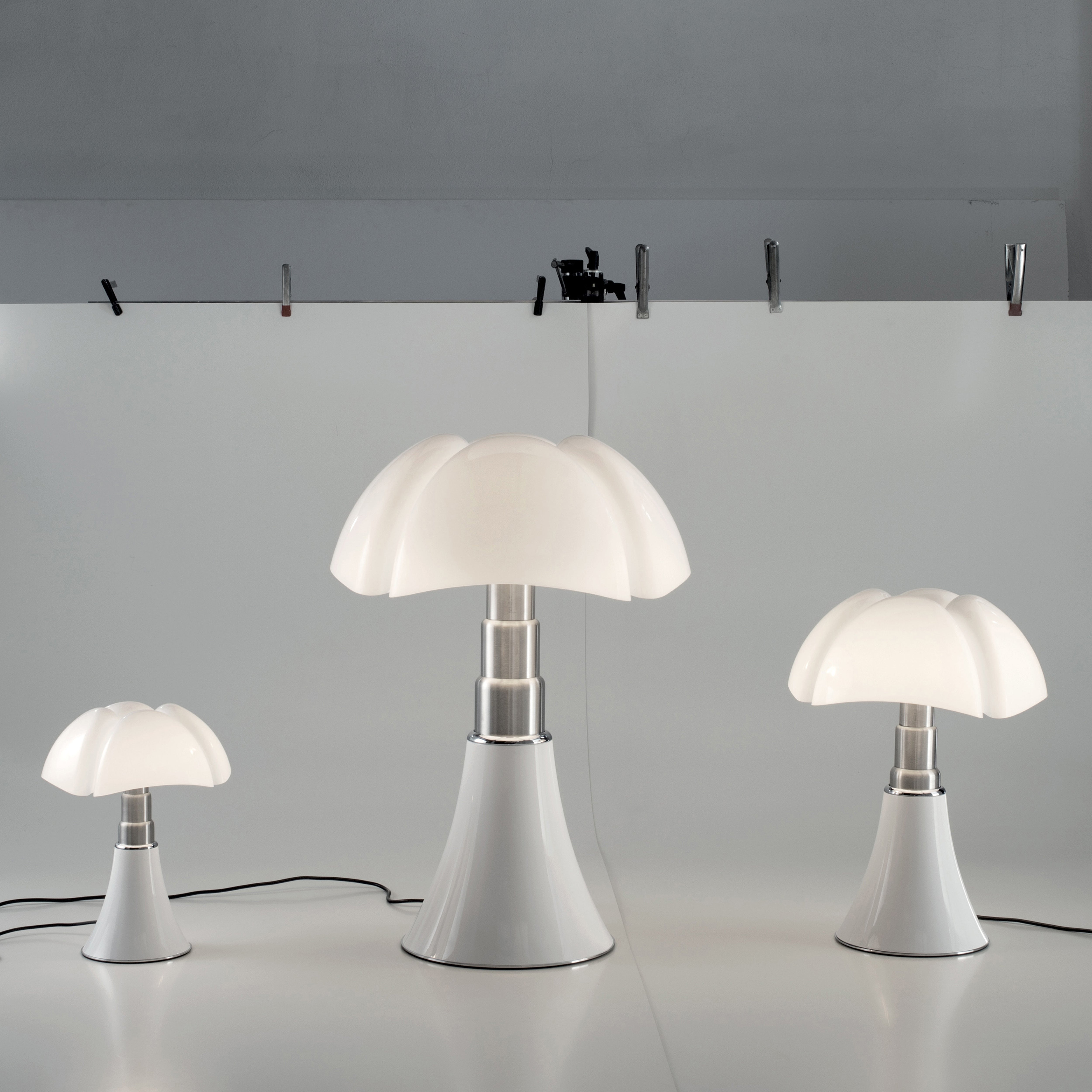 Pipistrello Medium Table Lamp with Opal Shade and White Base