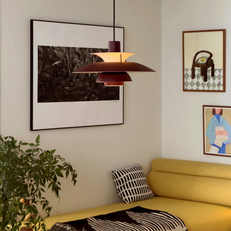 Hanglamp PH 5 monochromatisch bordeauxrood