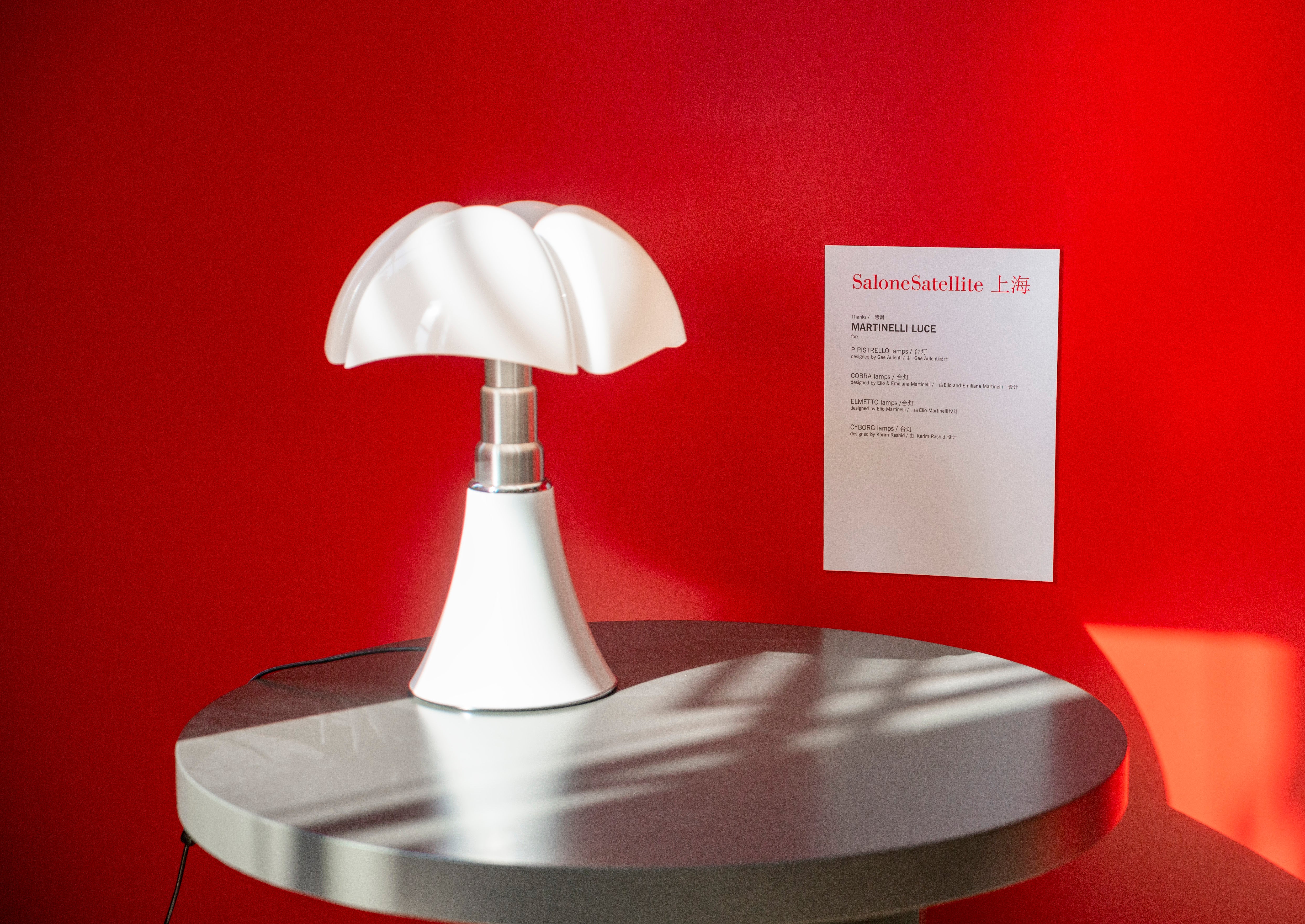 MINIPIPISTRELLO Table Lamp with Opal Shade and White Base