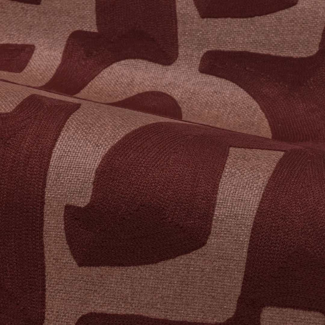 Geweven behang met geometrisch patroon SONATE - ROUGE SIENNE BRULÉE roestbruin