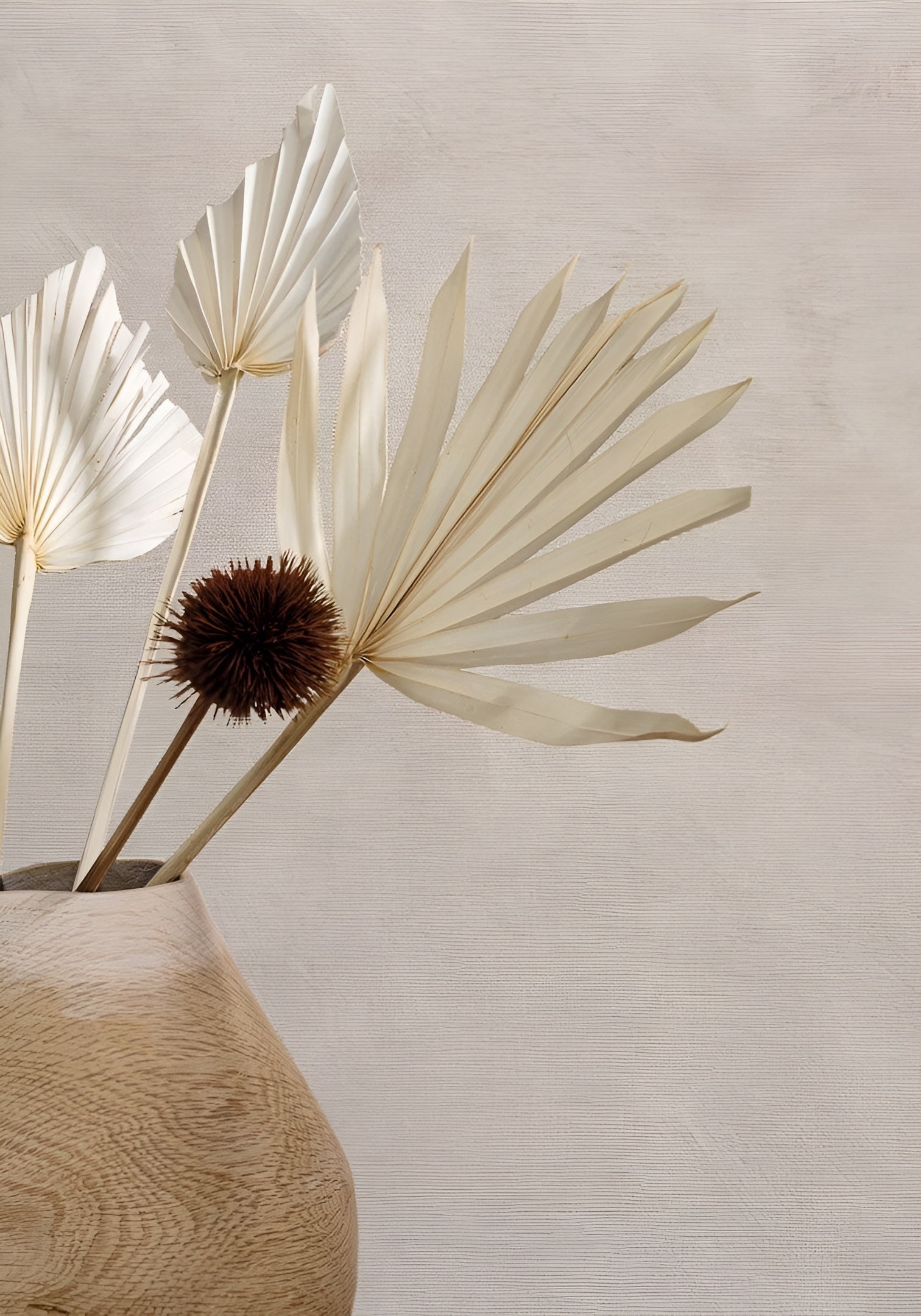 Textured wallpaper resembling canvas ARGILE - MARRON GLACE warm gray