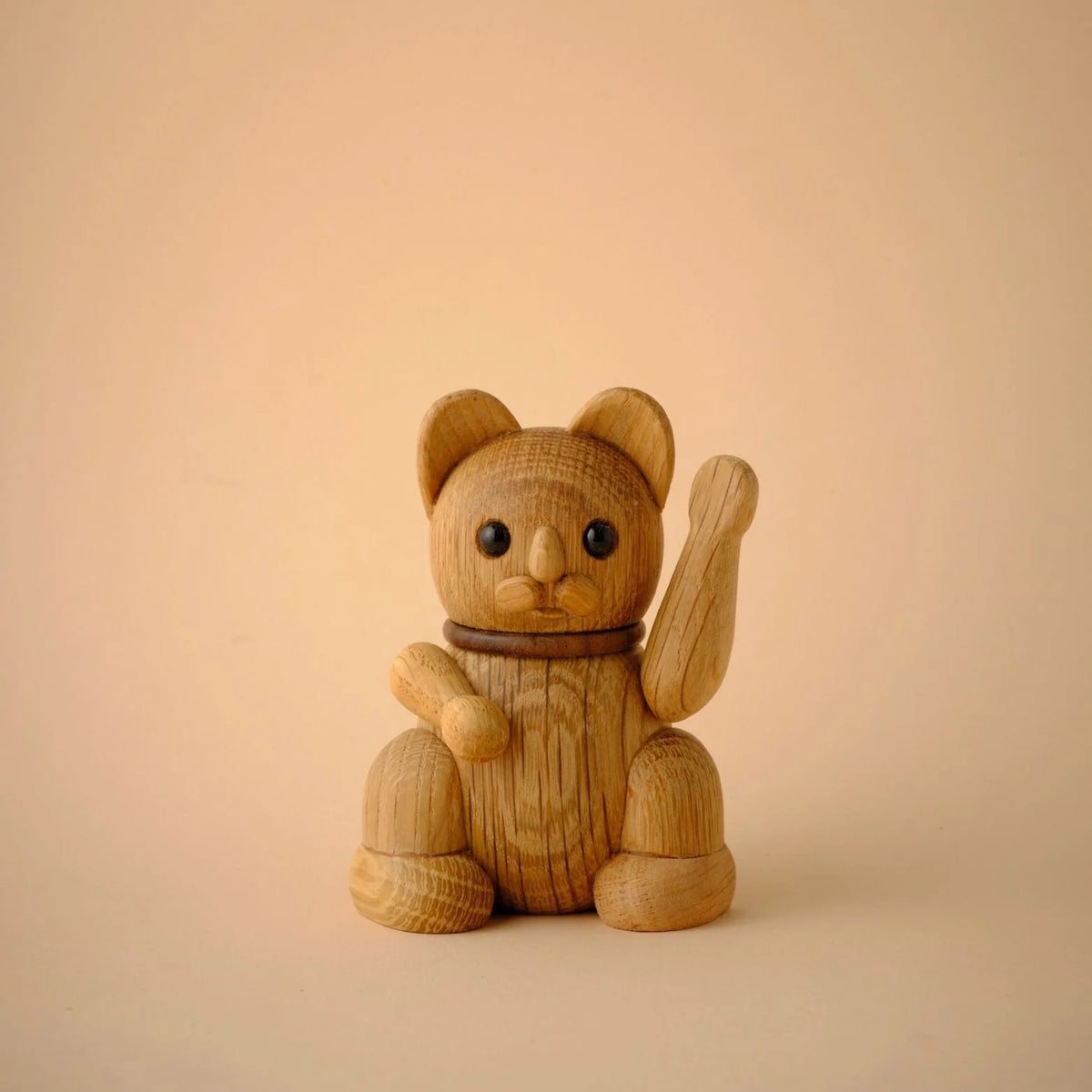 Decoratieve figuur LUCKY CAT eikenhout
