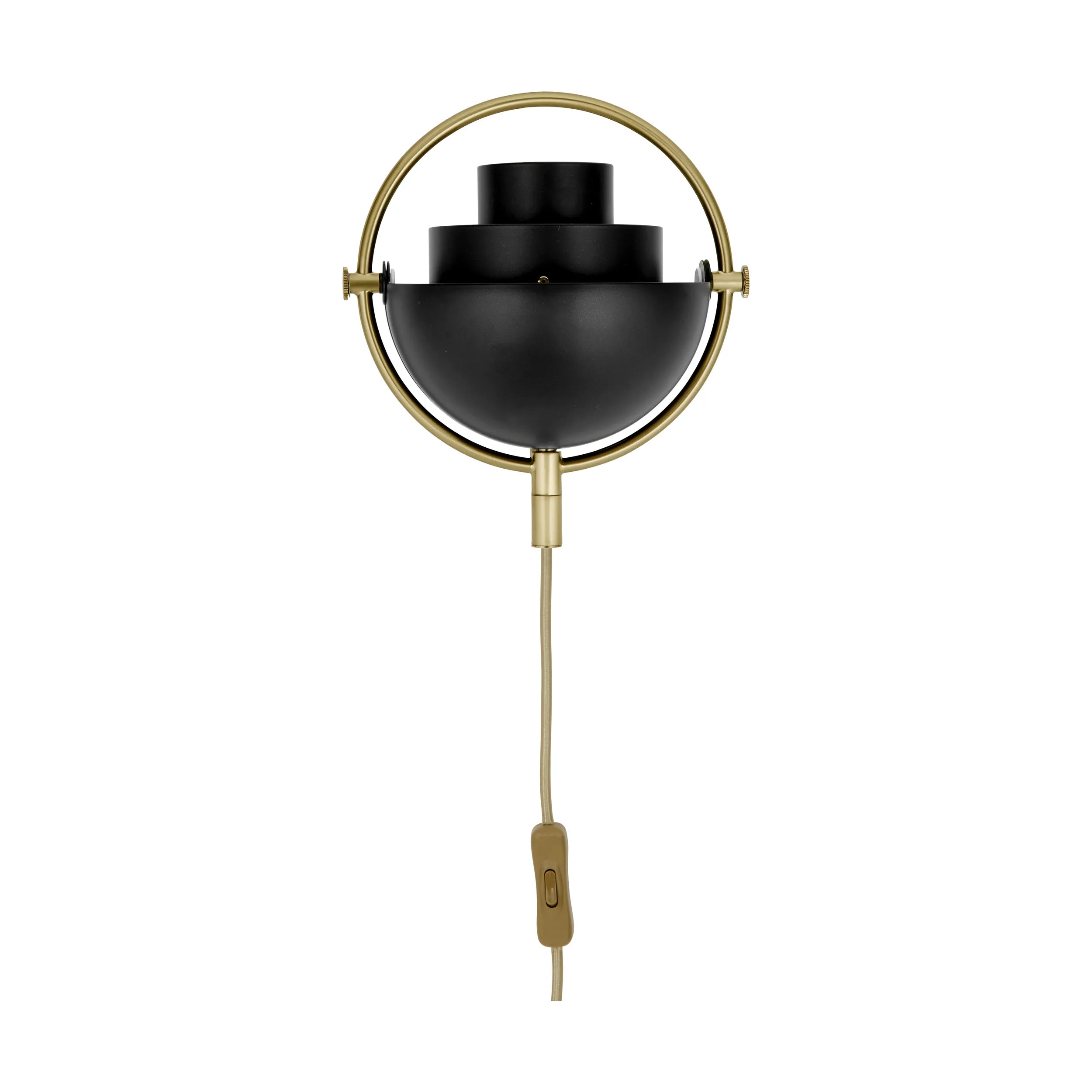 Wandleuchte MULTI-LITE schwarz mit messingfarbener Basis