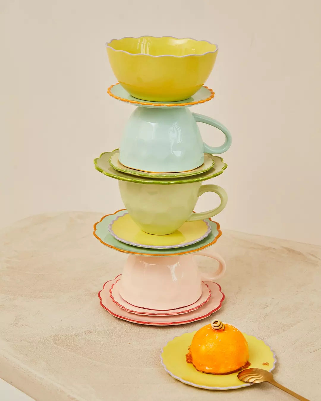 GOOD MORNING green ceramic bowl