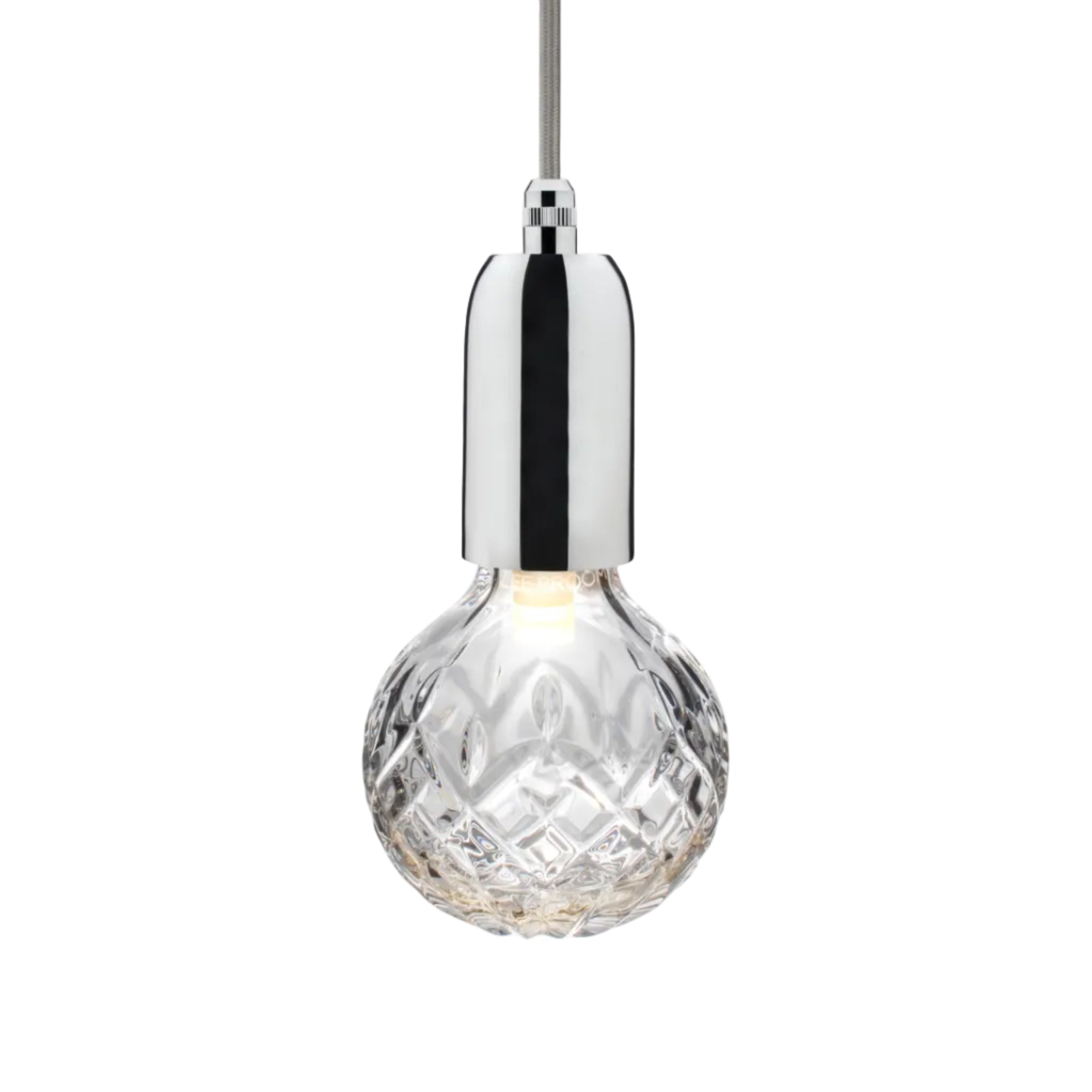 Hanglamp CRYSTAL BULB van kristalglas met chroomafwerking