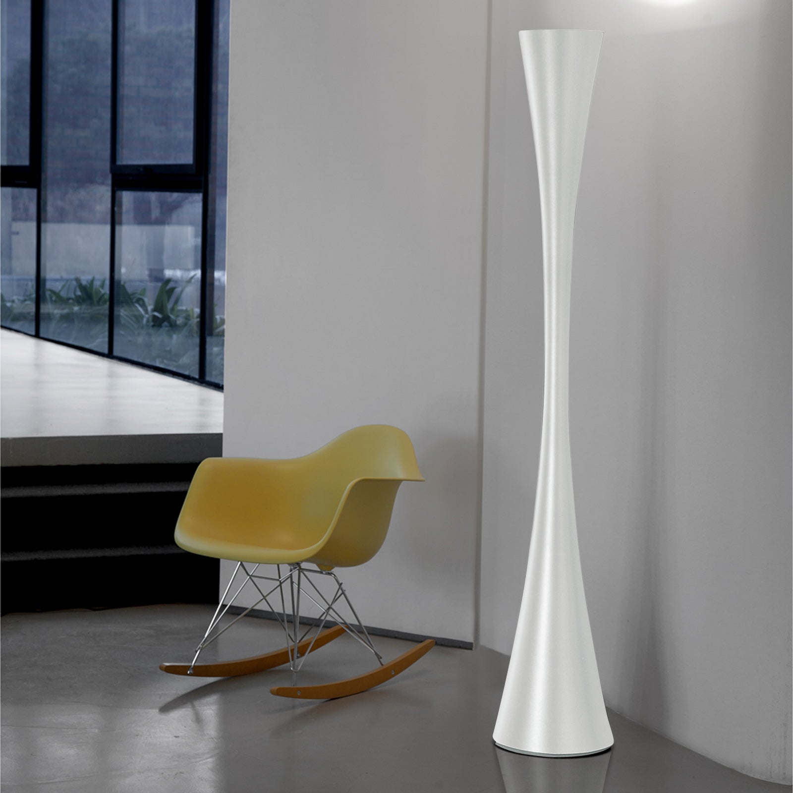 Bodenlampe BICONICA in glänzendem Weiß