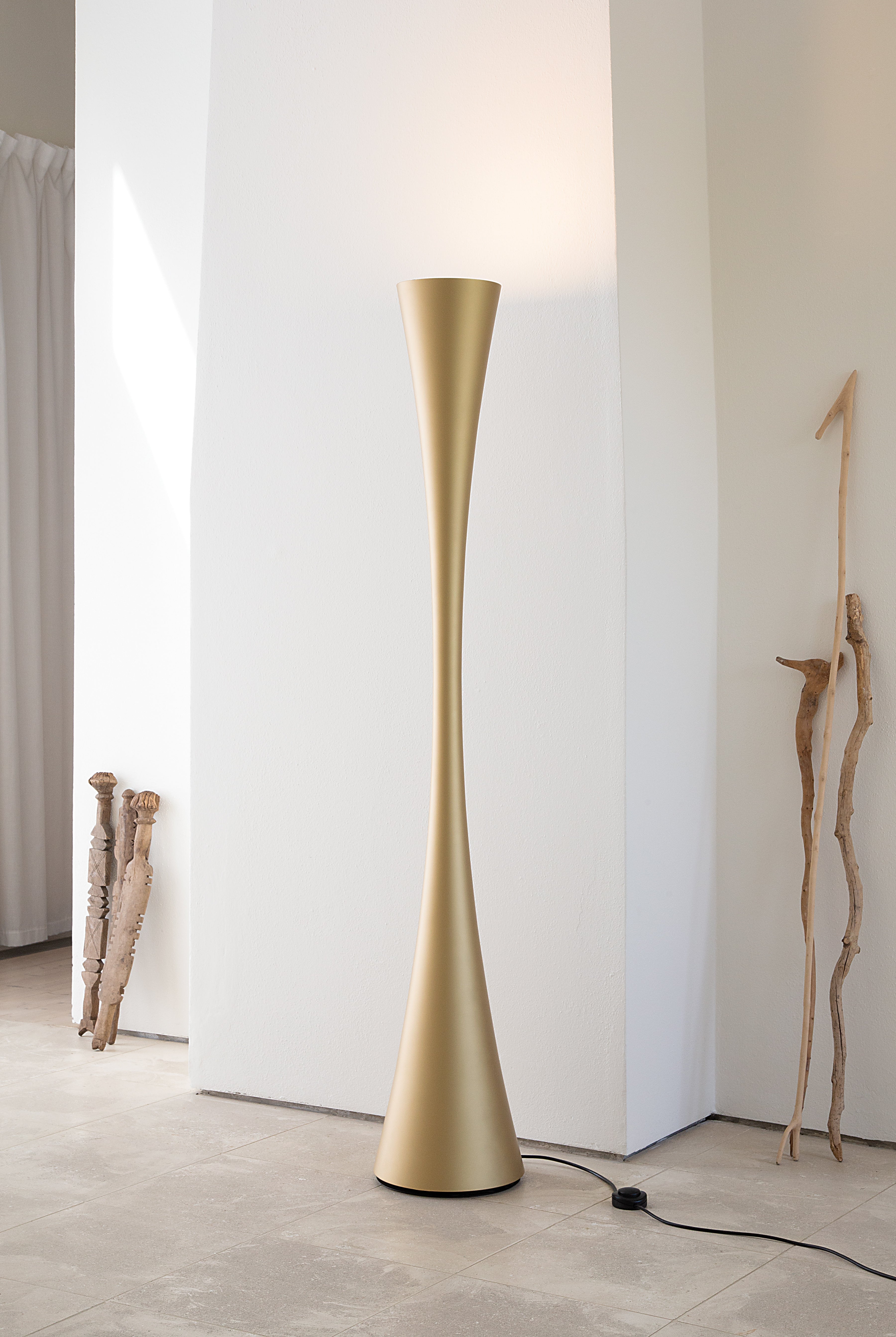Stehlampe BICONICA in Perlgold
