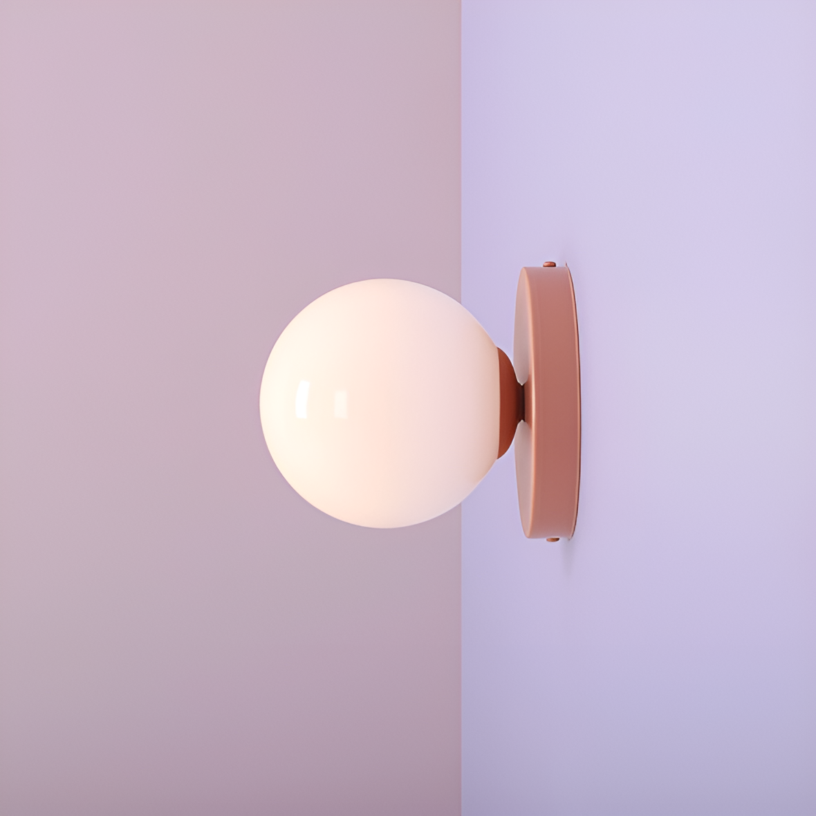 Ball Duo pink wall lamp