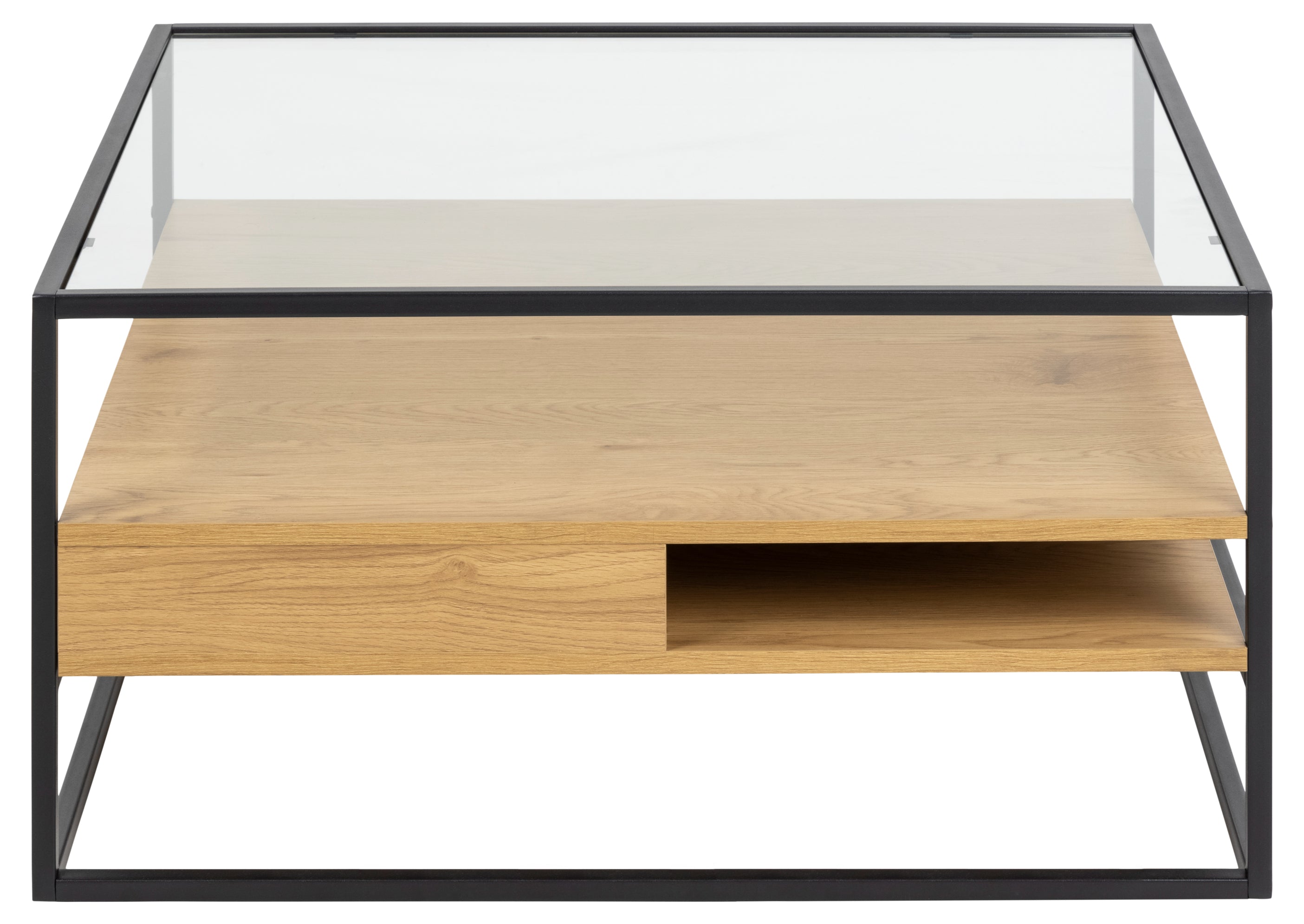 RANDOLF wooden coffee table with black frame