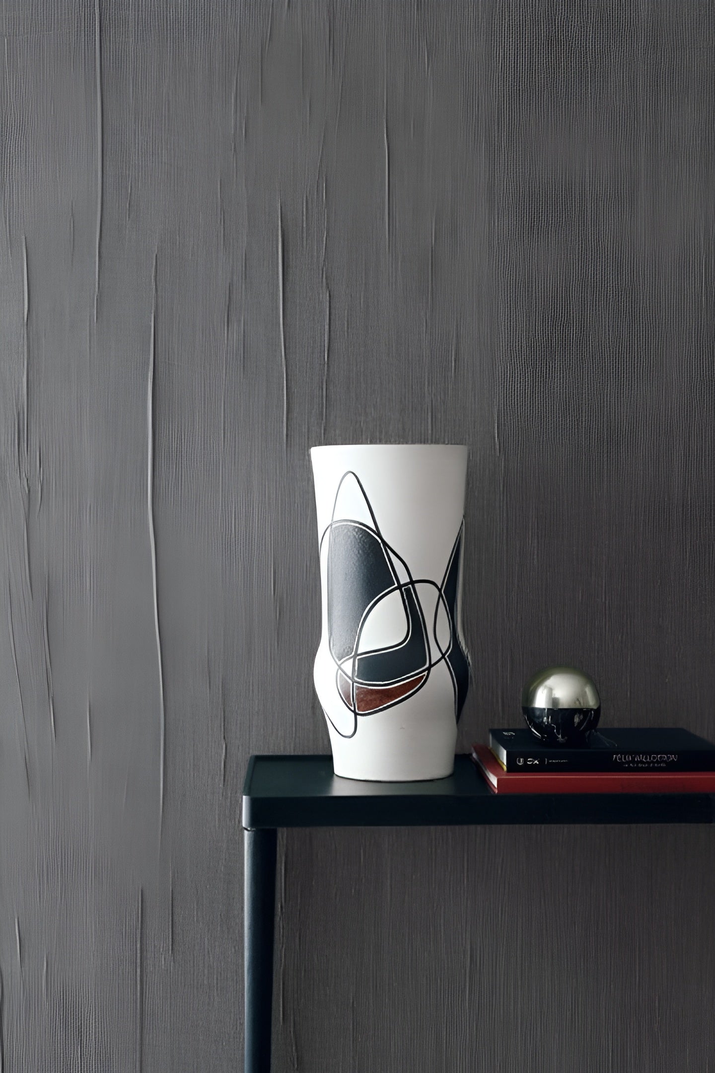 Structuurtextielbehang geplooid LINON - FLAX BLANC gebroken wit