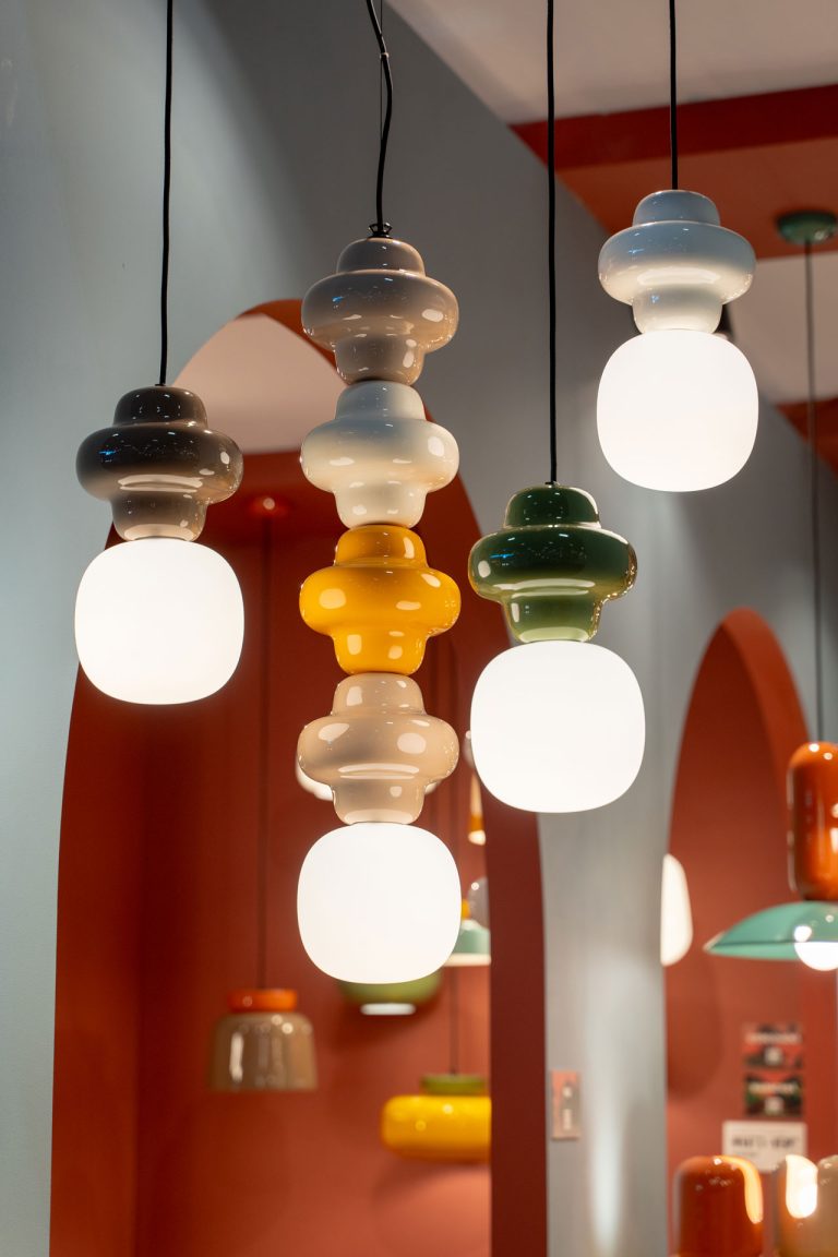 Hanglamp van keramiek COPACABANA MIX crème met salie en beige