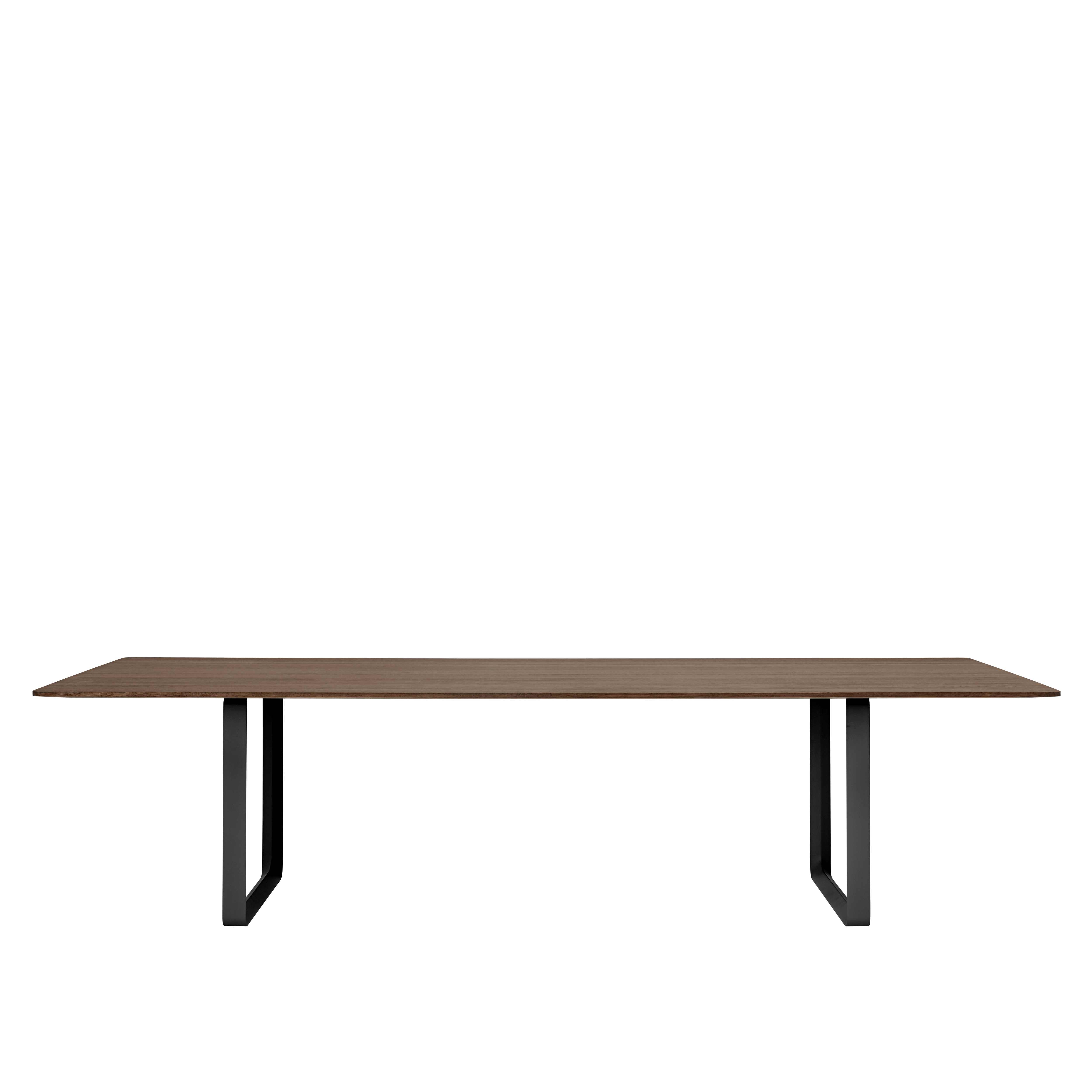 Tafel 70/70 donker eikenhout met zwarte basis