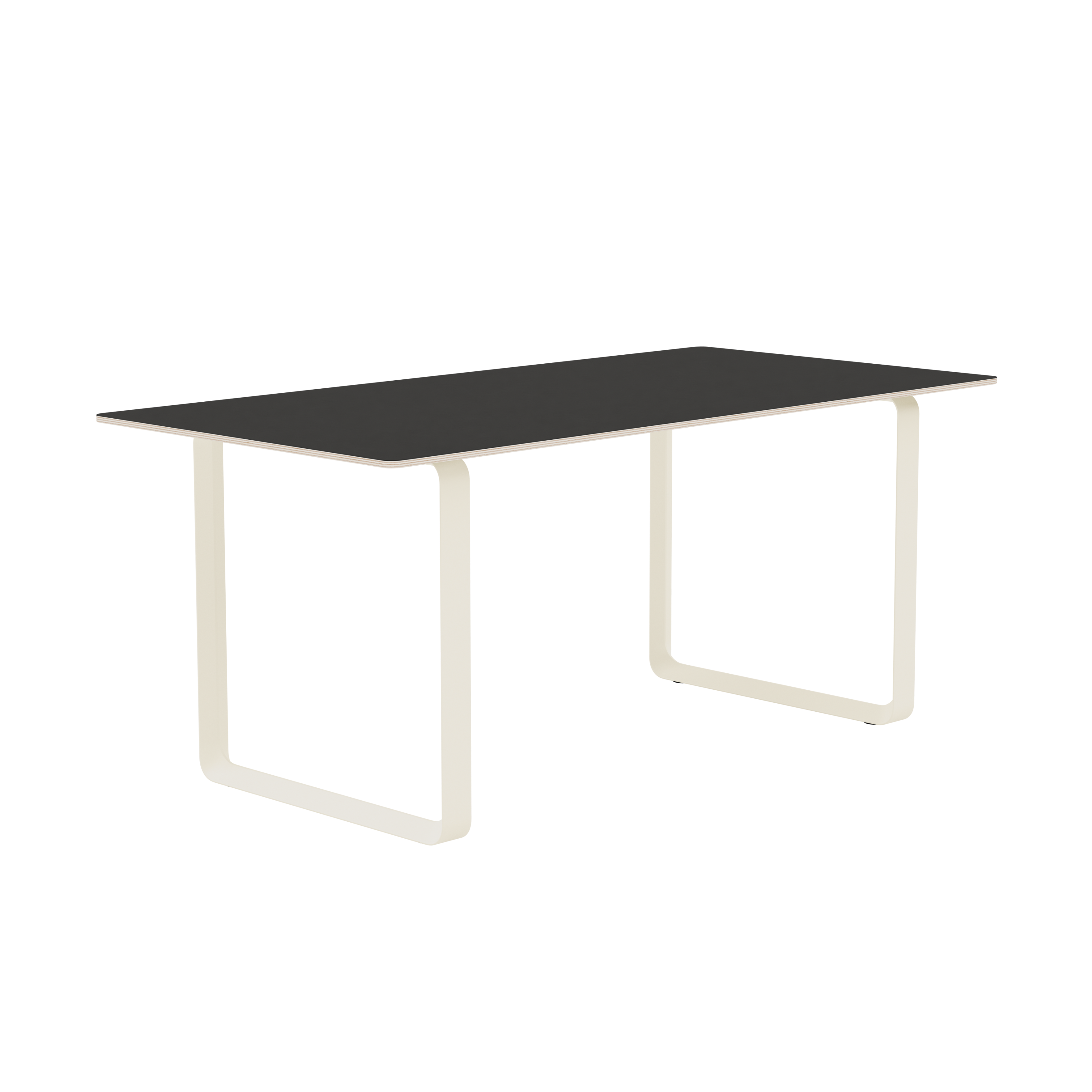 Tafel 70/70 zwart met zandkleurige basis