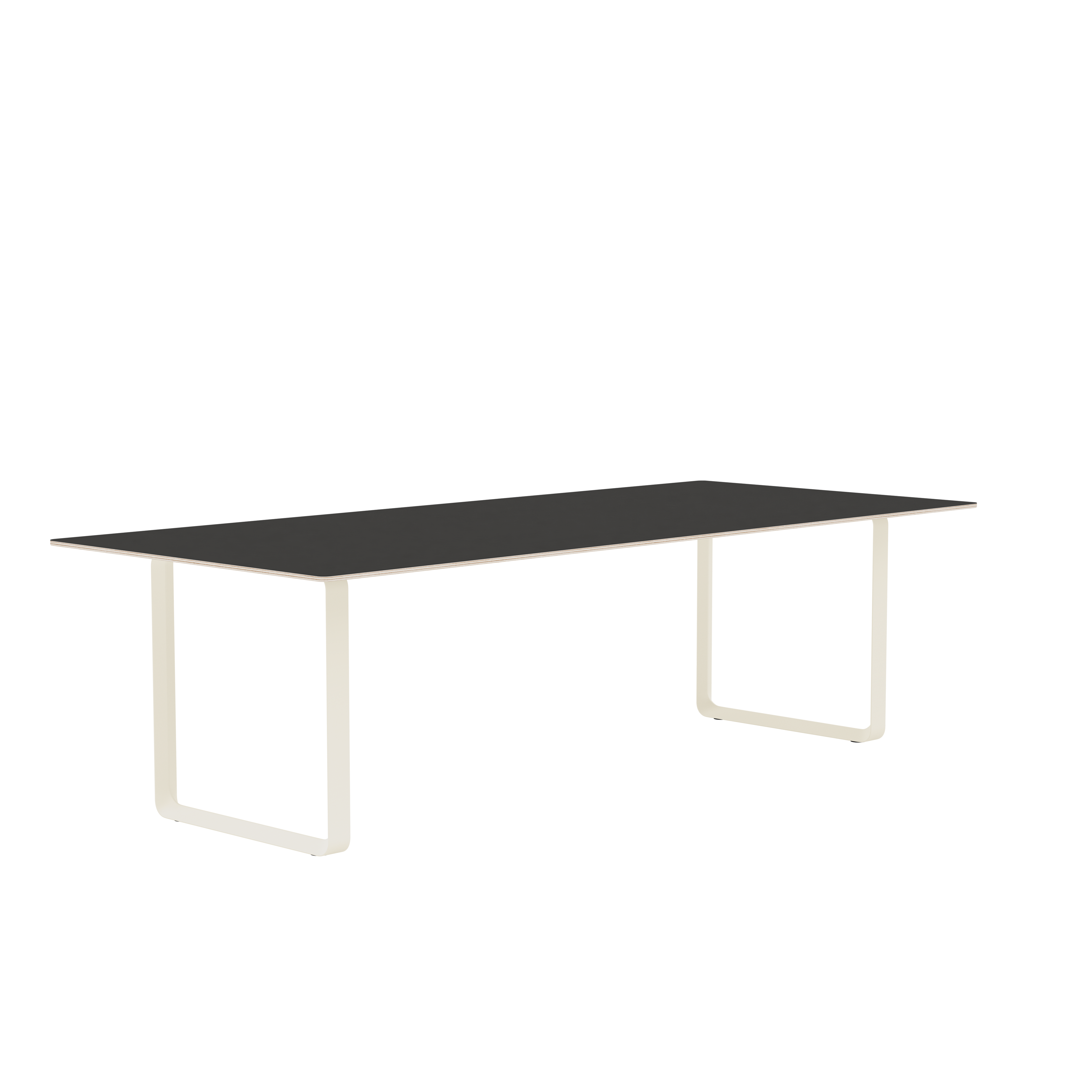 Tafel 70/70 zwart met zandkleurige basis