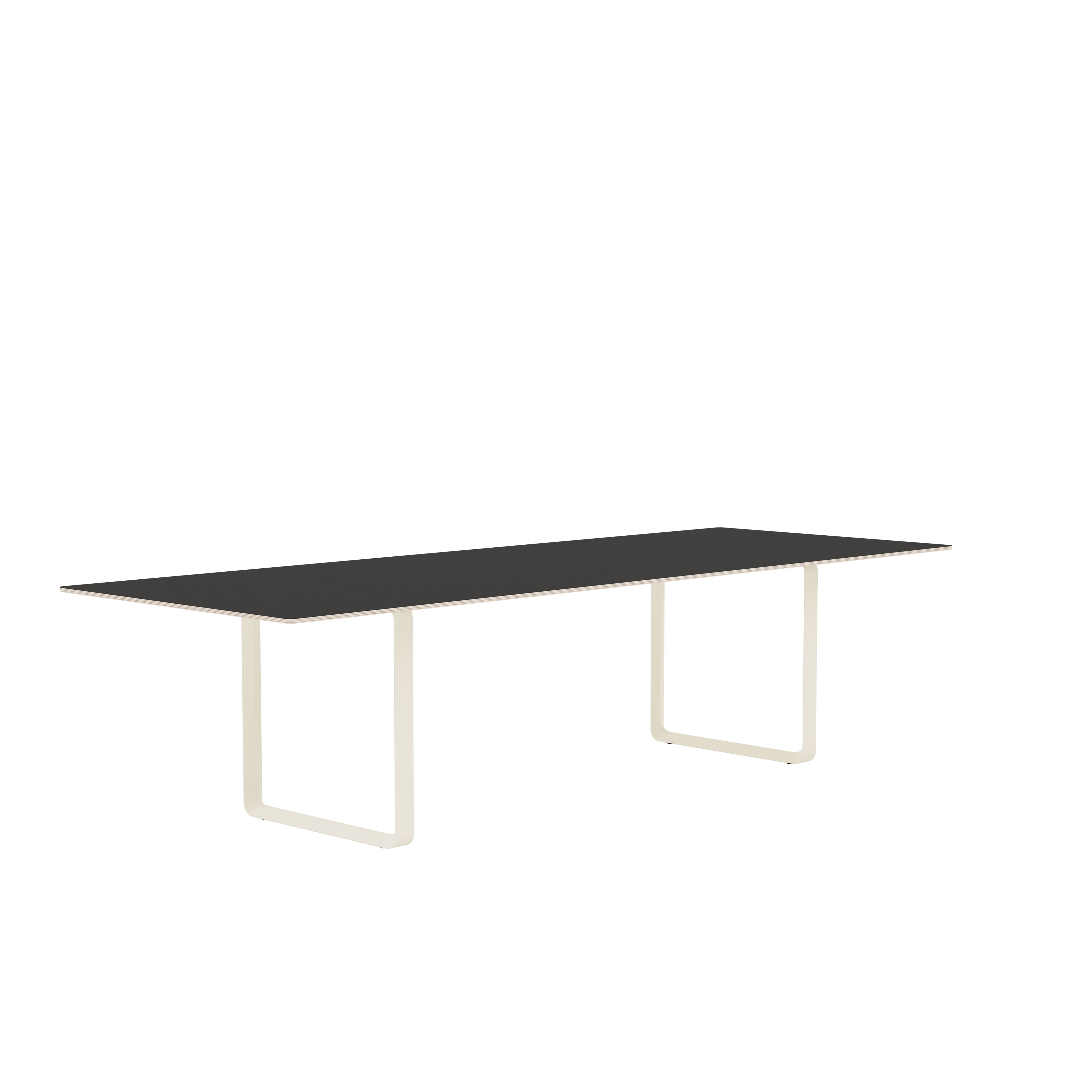 Tafel 70/70 zwart met zandkleurige basis