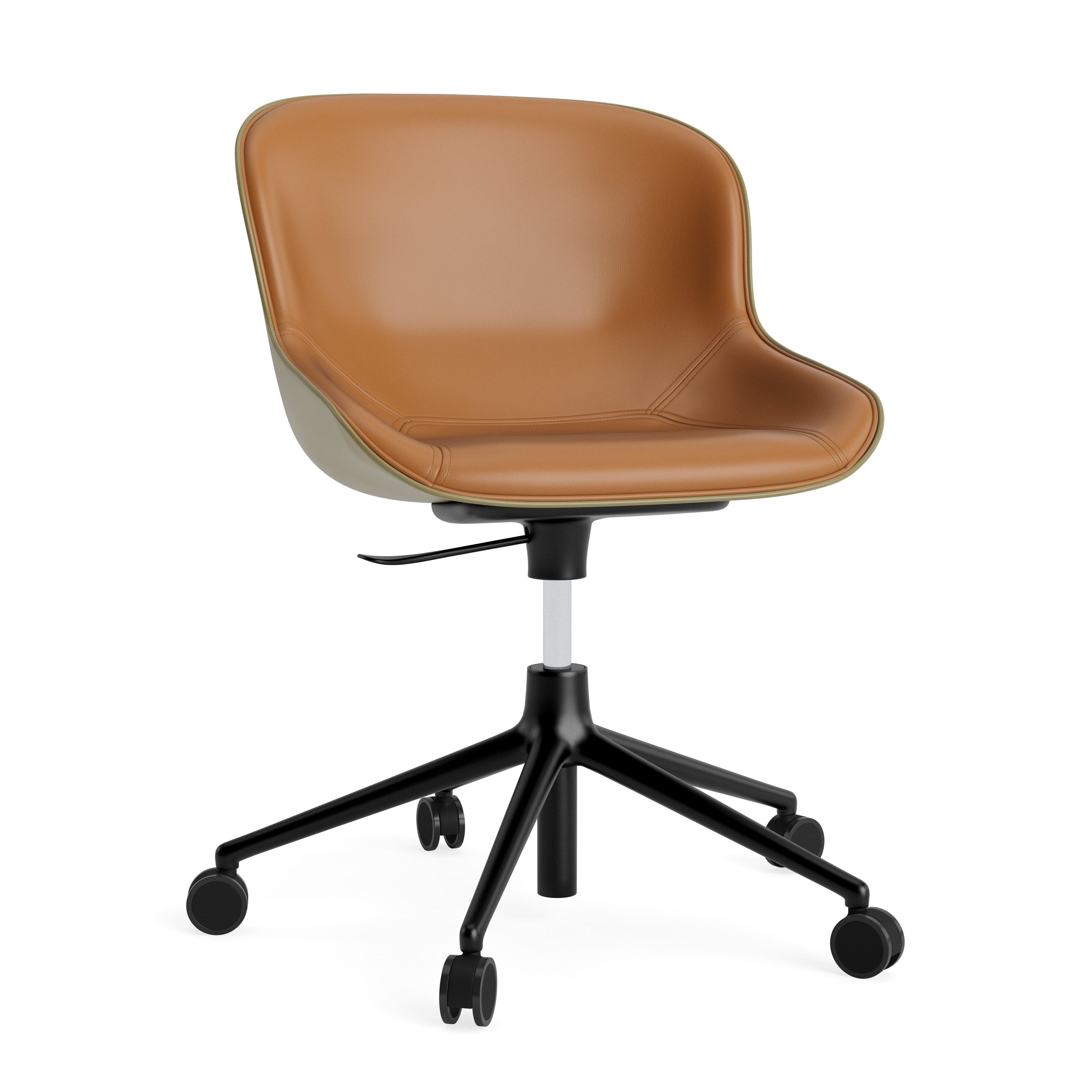 Hyg 5W olive upholstered office chair with a black base