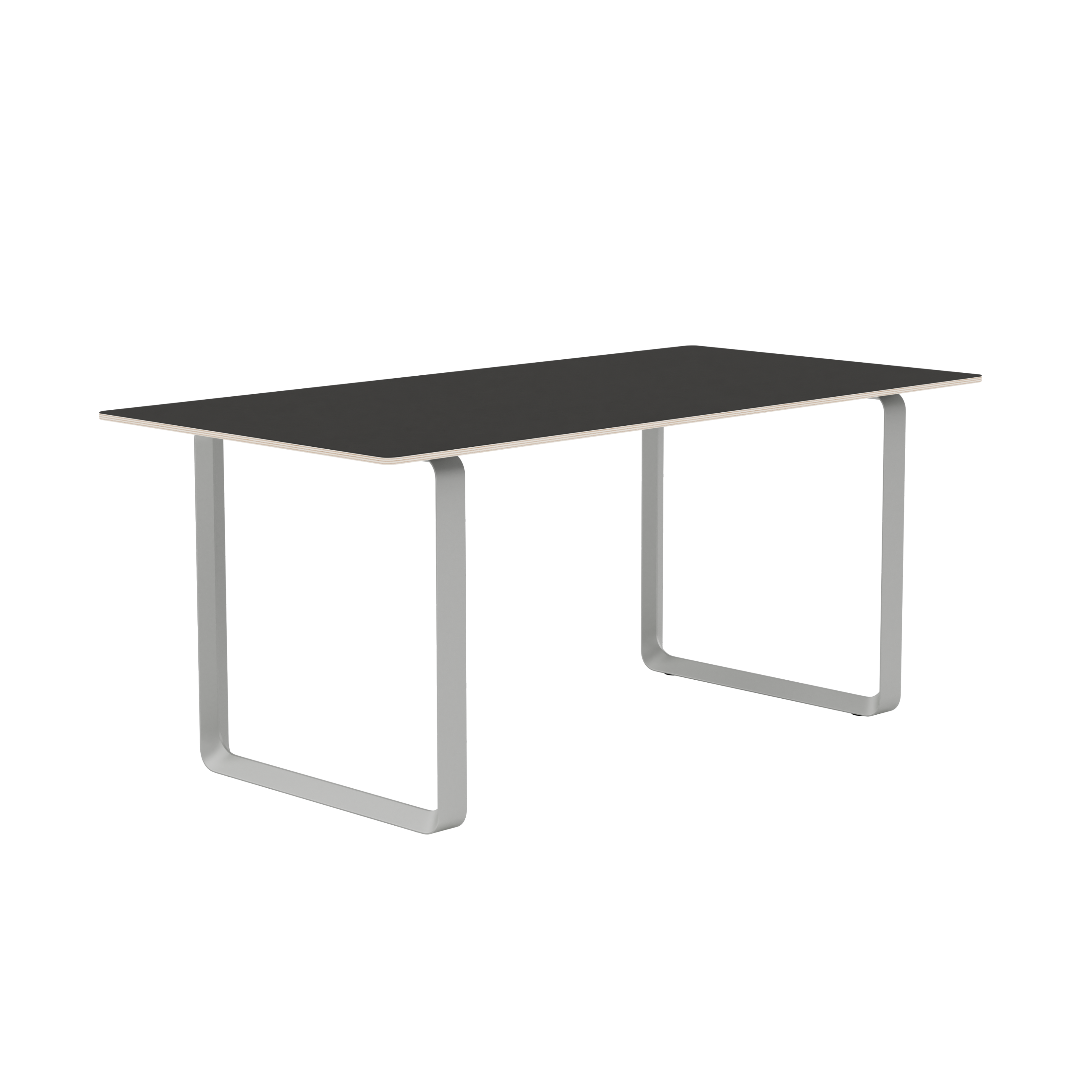 Tisch 70/70 schwarz mit grauem Fuß