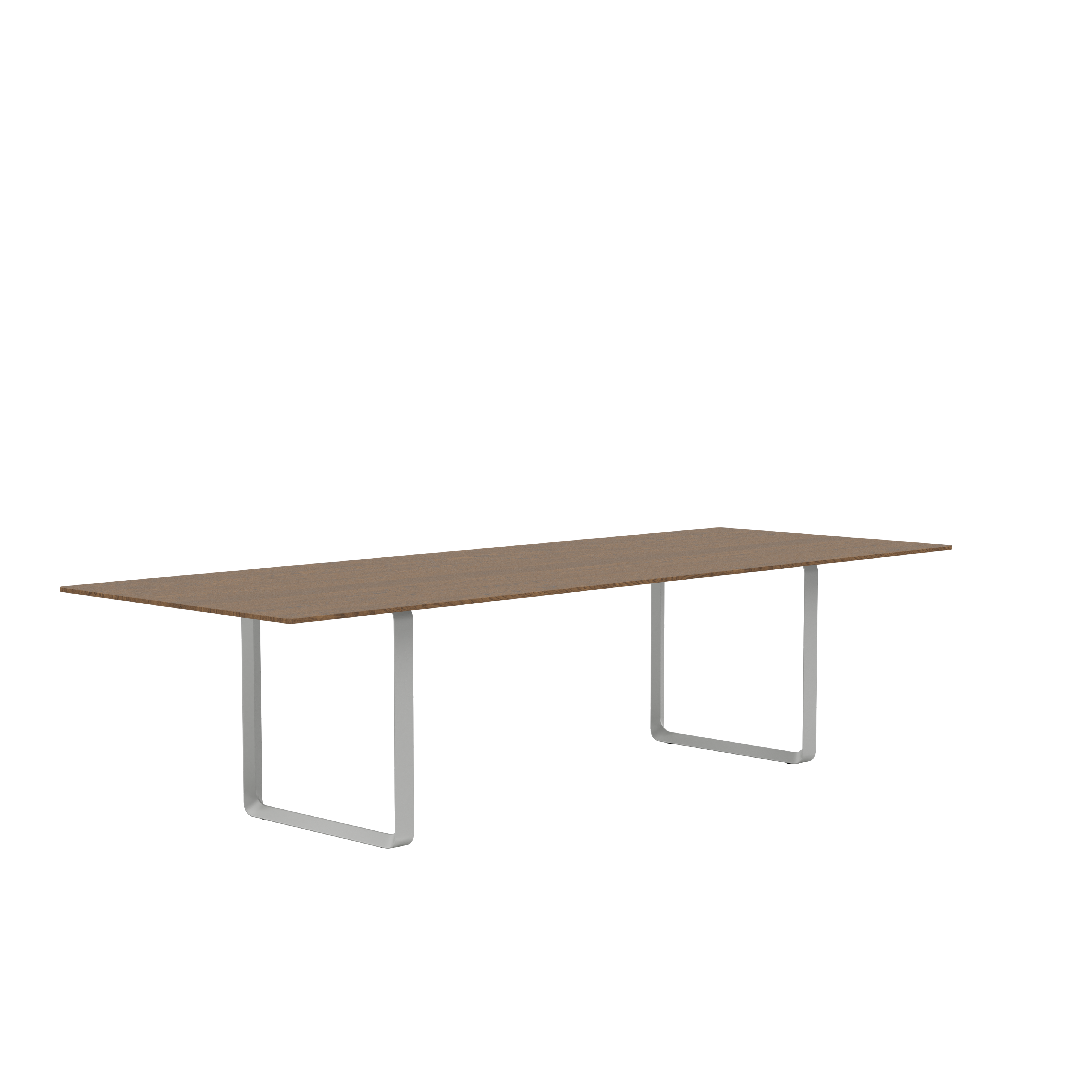 Tafel 70/70 donker eikenhout met grijze basis