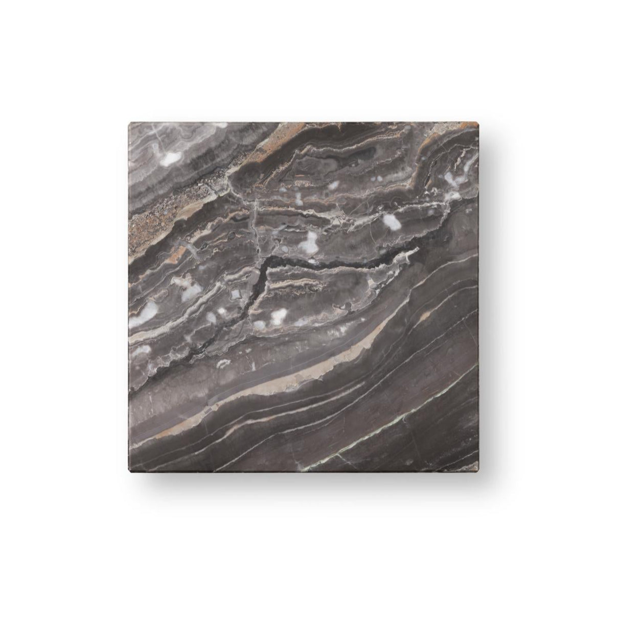 PLINTH Side Table Gray Marble