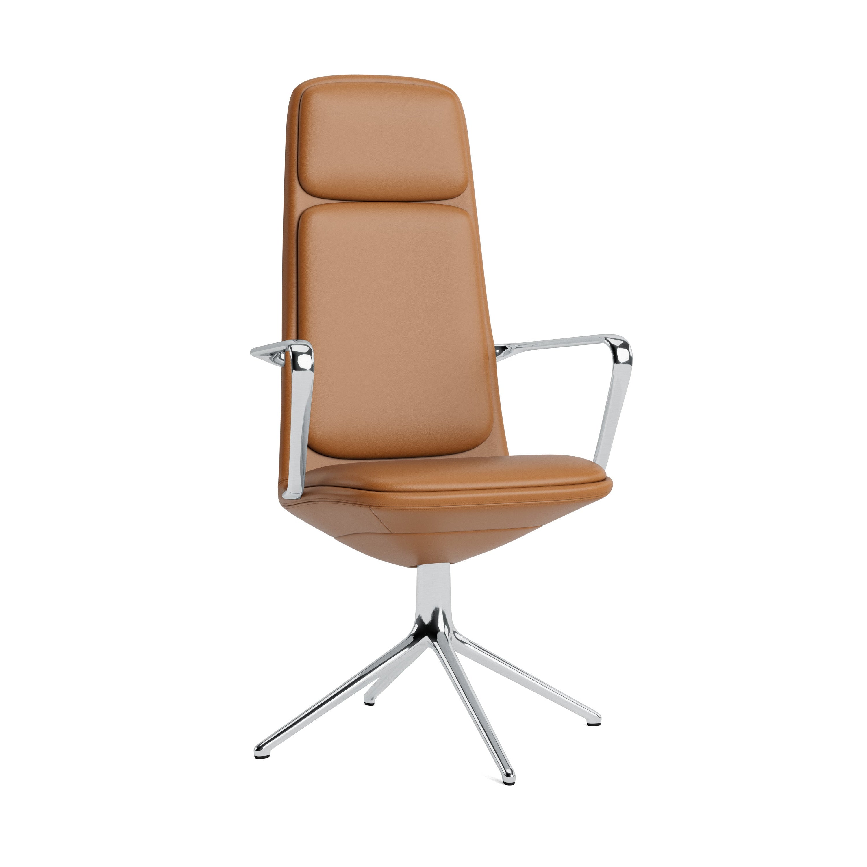 Upholstered office chair with off High 4L armrests with an aluminum base