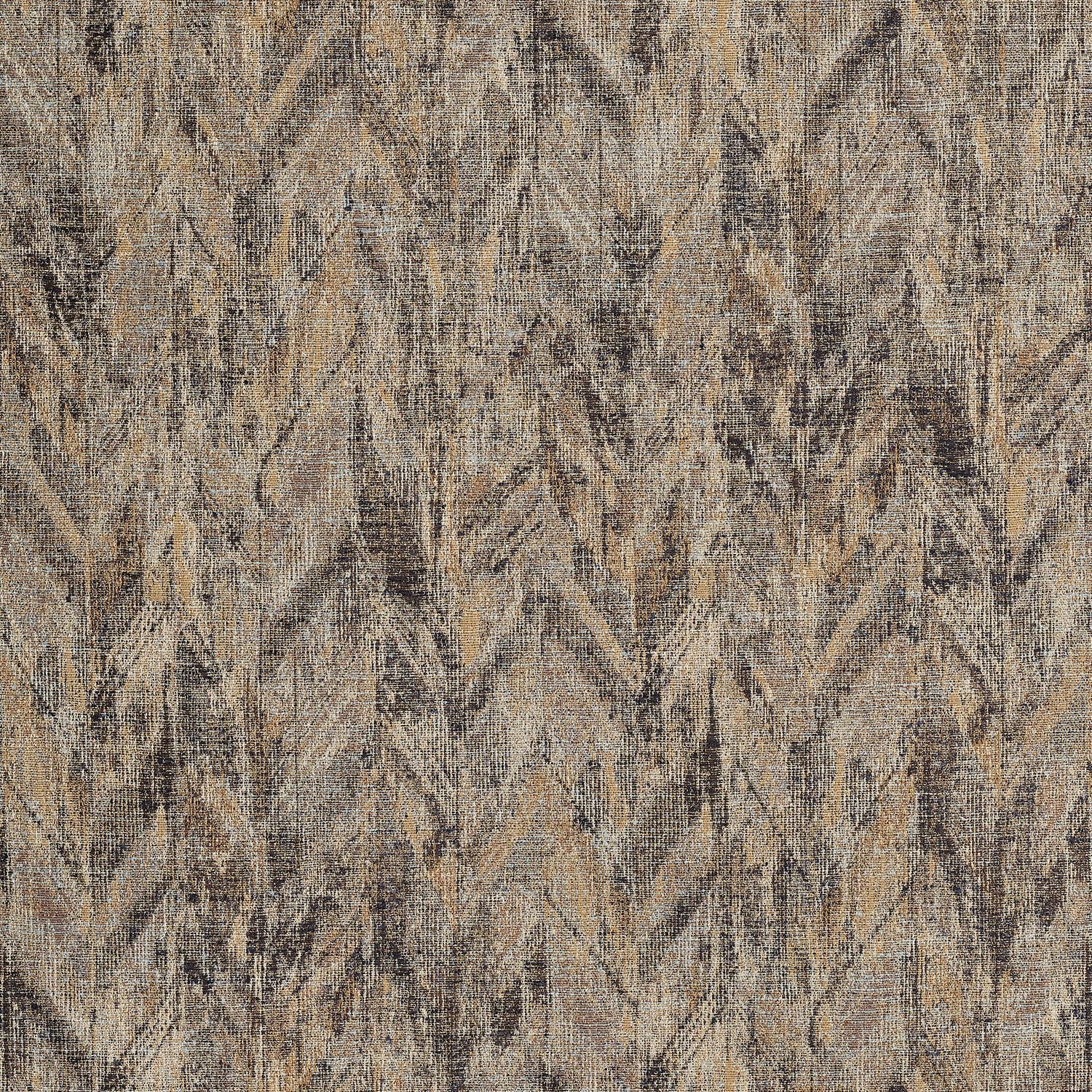 Textile structural jacquard wallpaper with abstract pattern ARAPAHO - SABLE ENCRE brown with beige