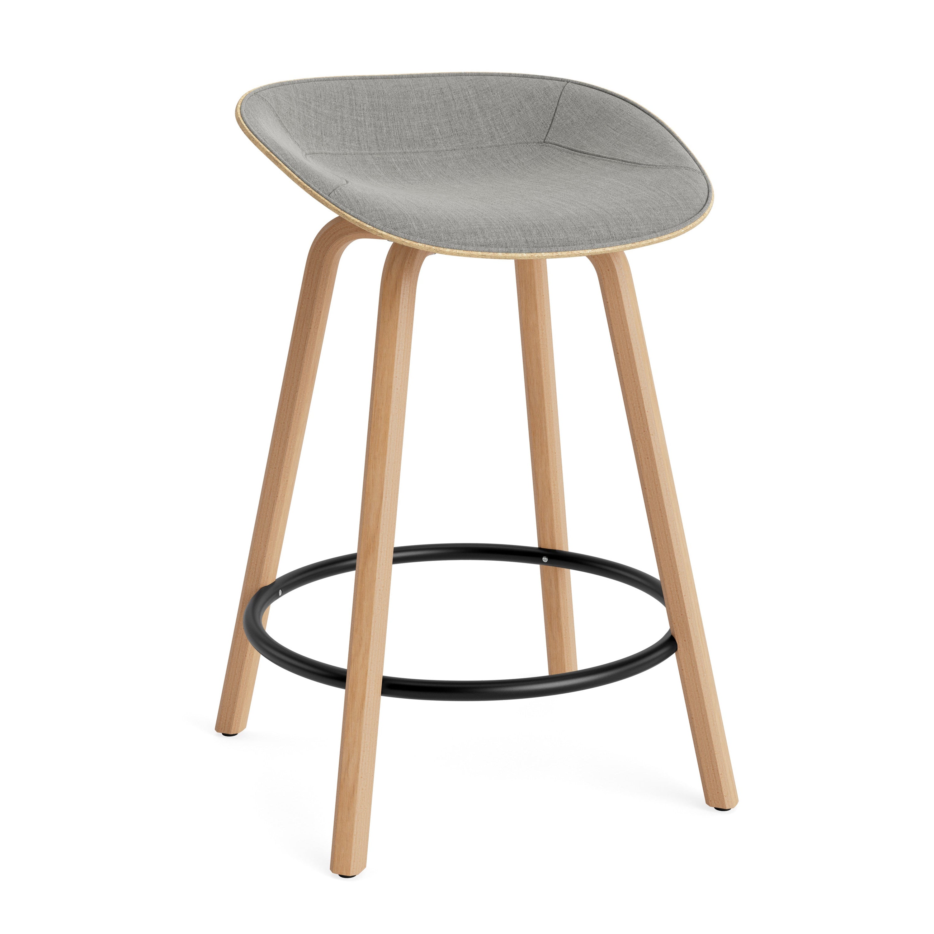 Upholstered beige matrix chair with a beech base