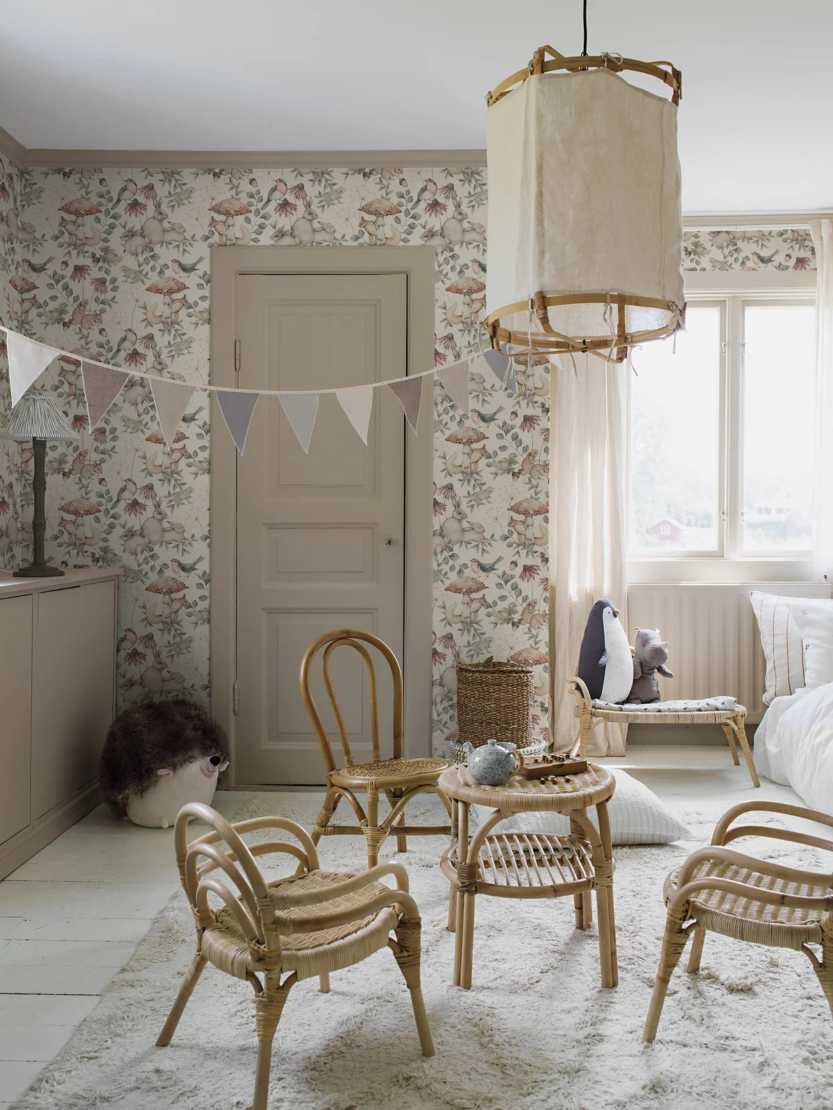 Behang voor kinderen met dierenmotief MINOU beige