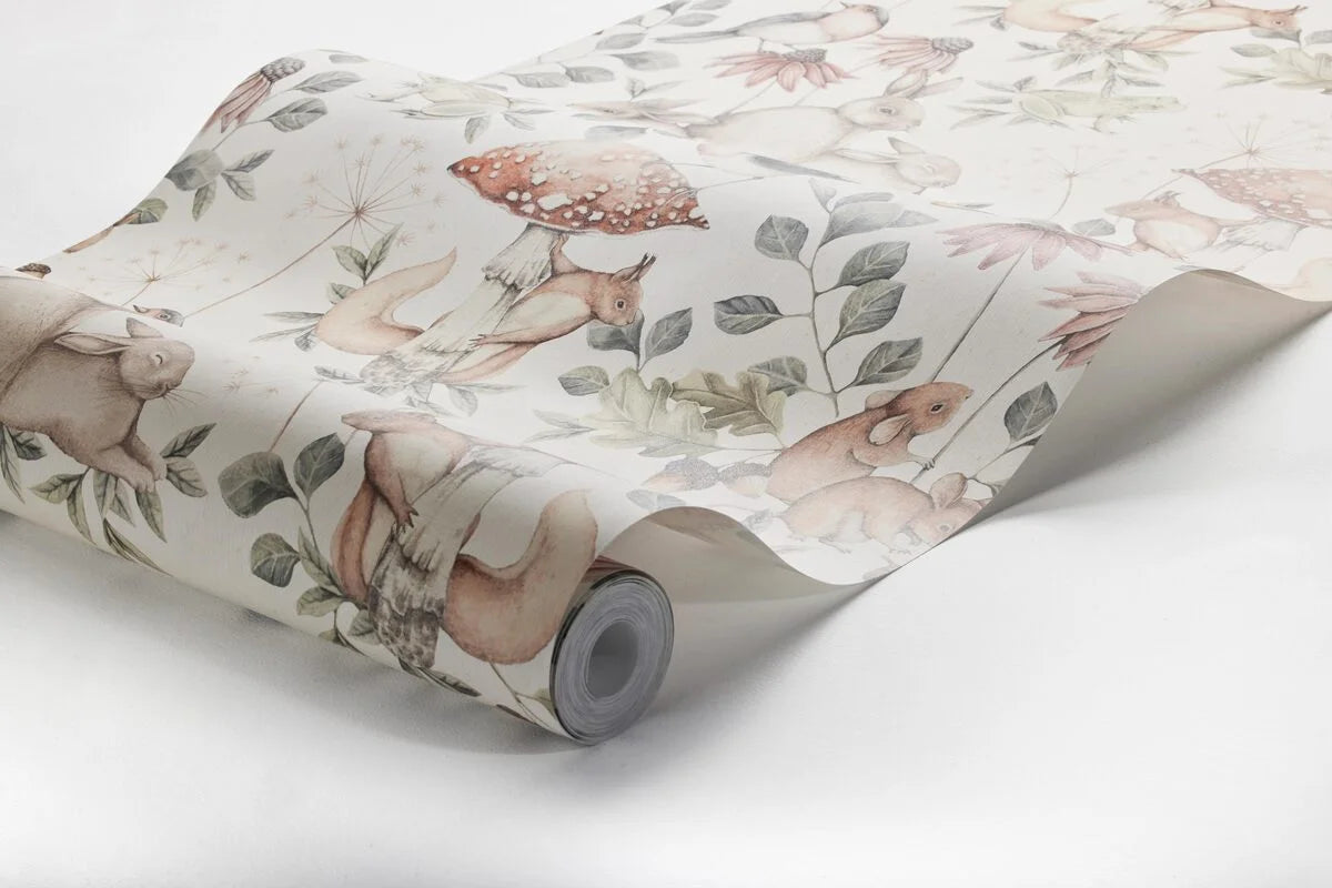 Behang voor kinderen met dierenmotief MINOU beige