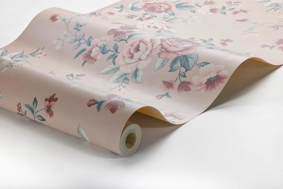 Behang met bloemenmotief NOMI roze