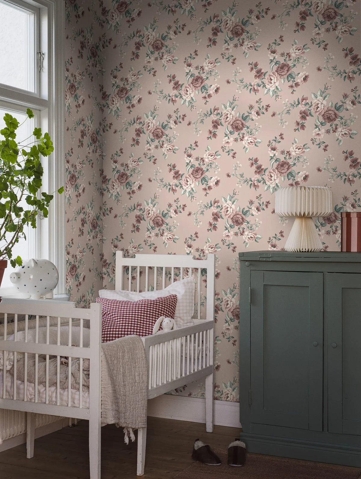 Behang met bloemenmotief NOMI roze