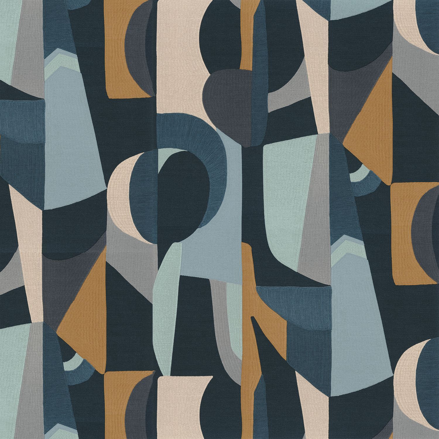 Structural wallpaper with abstract pattern ASSEMBLAGE - MARINE navy blue