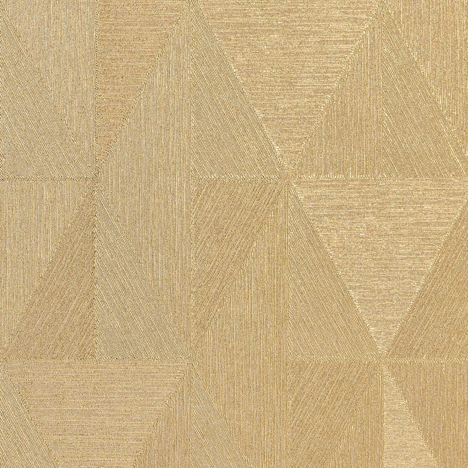 Metallic Wallpaper with Geometric Pattern IQUIRA - OR Gold