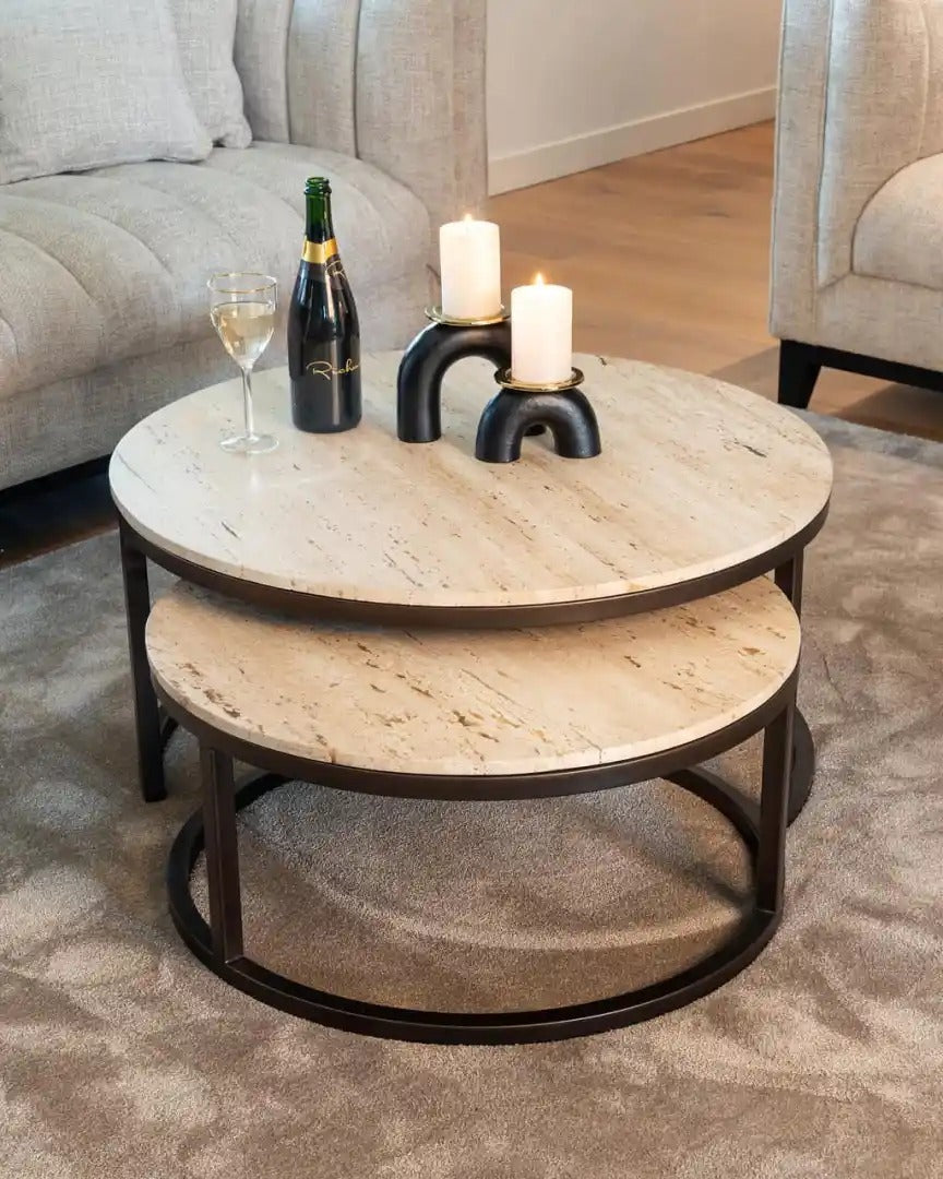 Set van AVALON salontafels bruin