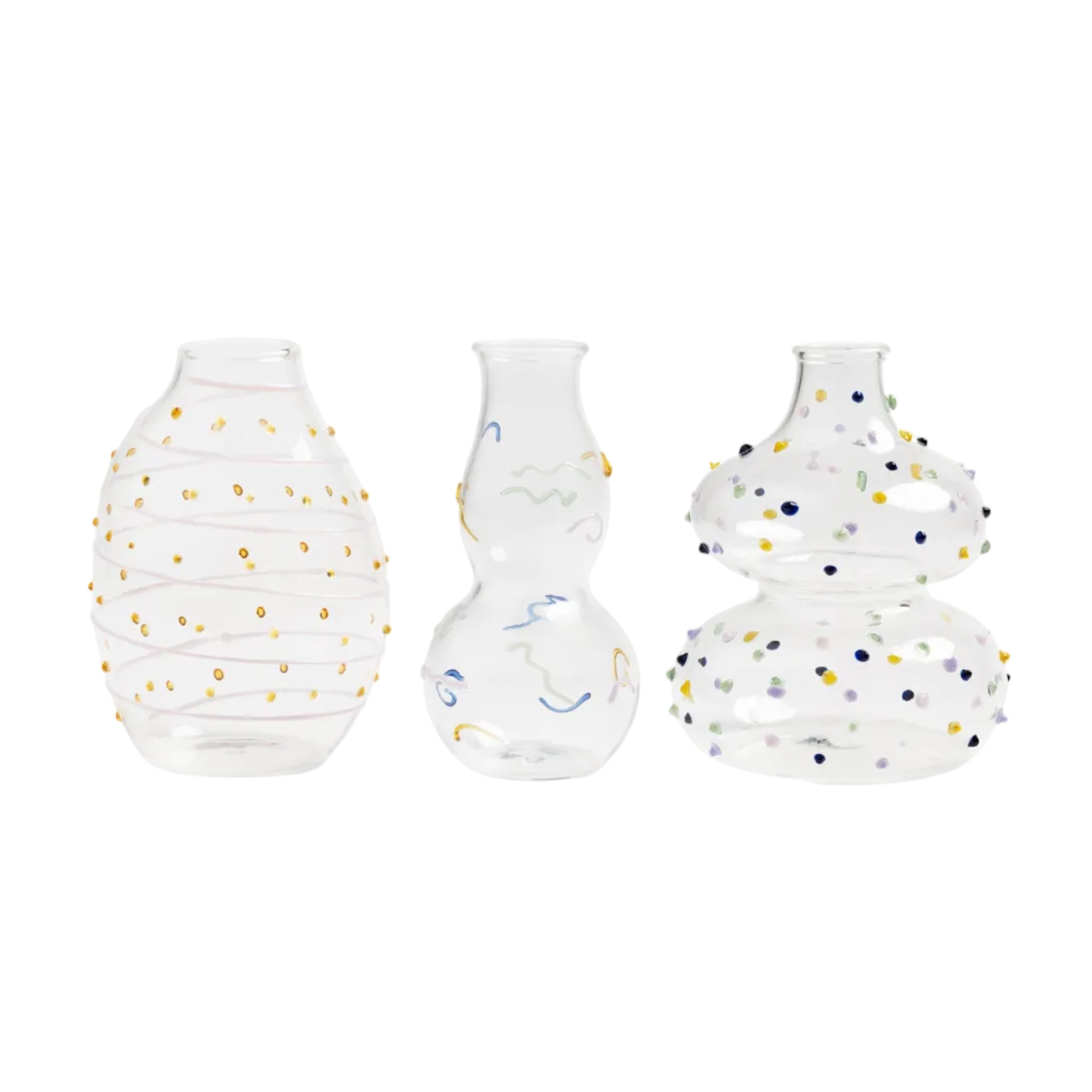 CRAFT Transparent Vase Set with Colorful Patterns