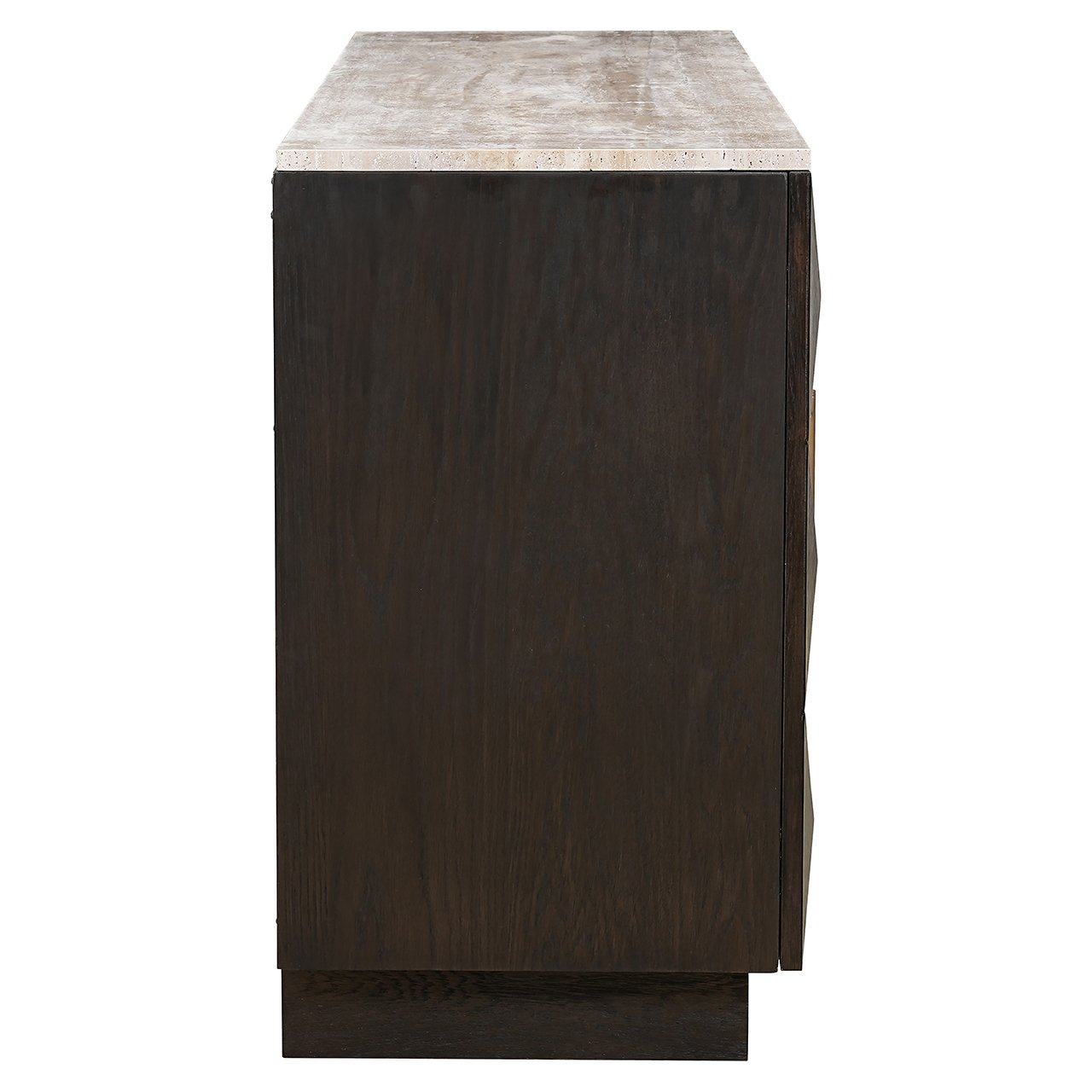 4-door CLAREMONT chest of drawers brown with beige top