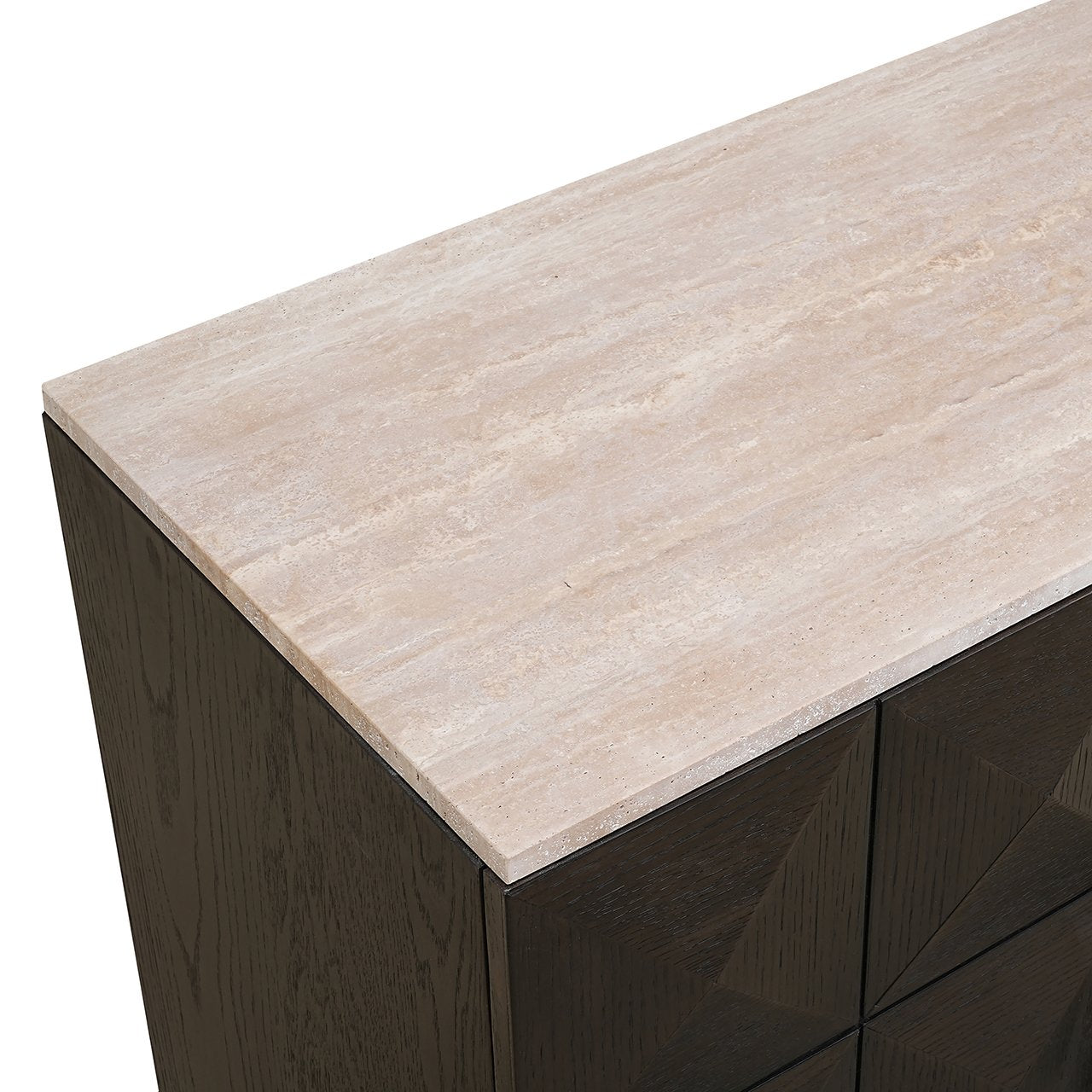 4-door CLAREMONT chest of drawers brown with beige top