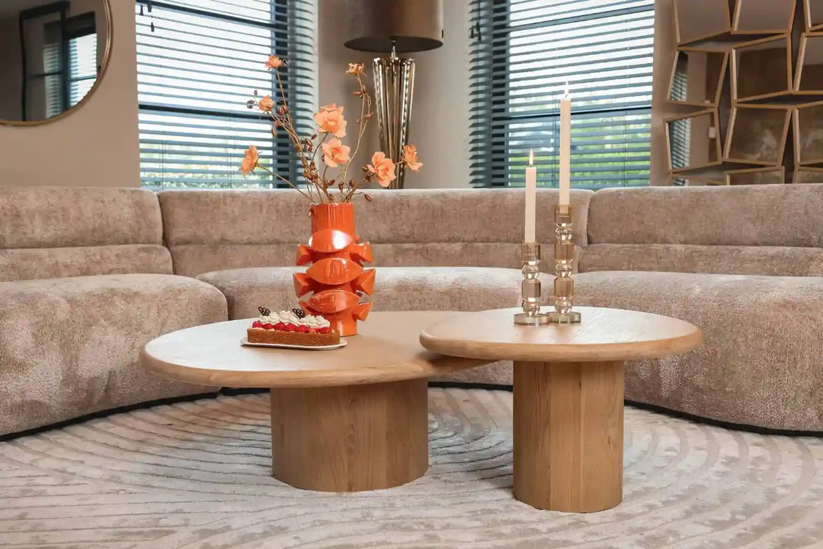 OAKLEY Coffee Table Set Oak Veneer