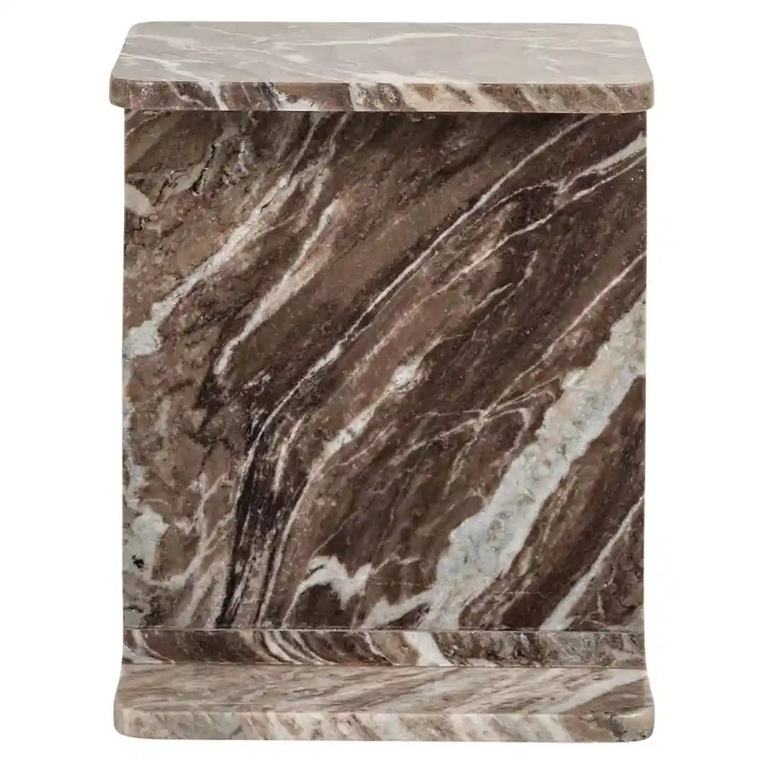 BENSON side table brown marble