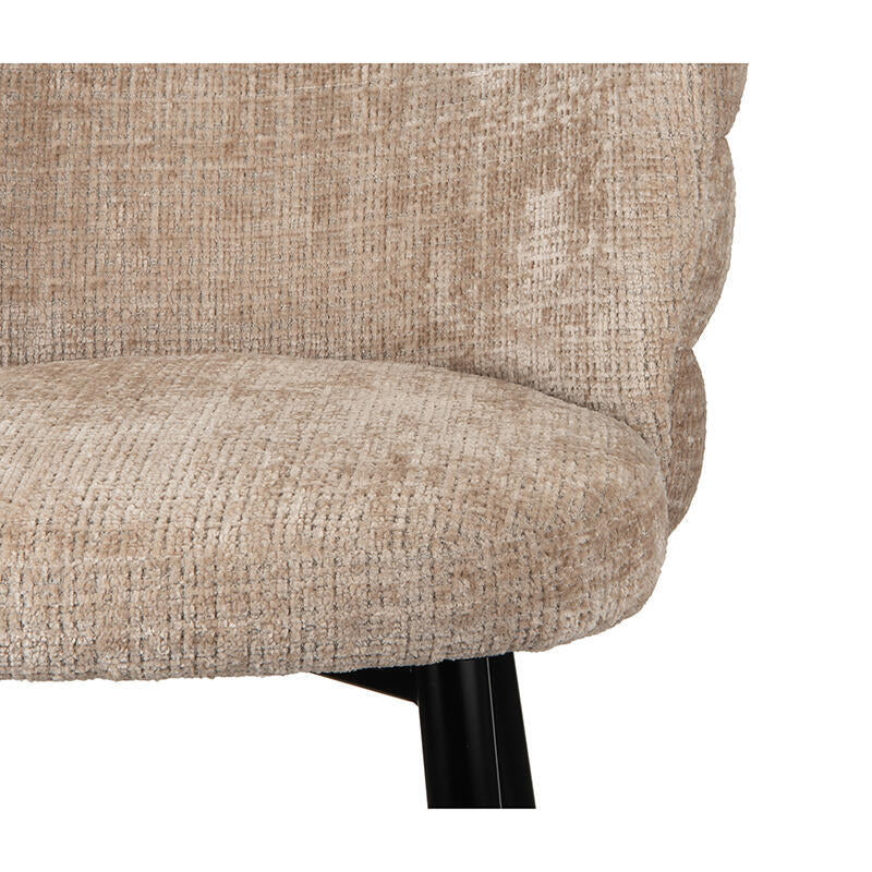 Hocker CLOUD krembeige mit schwarzem Gestell