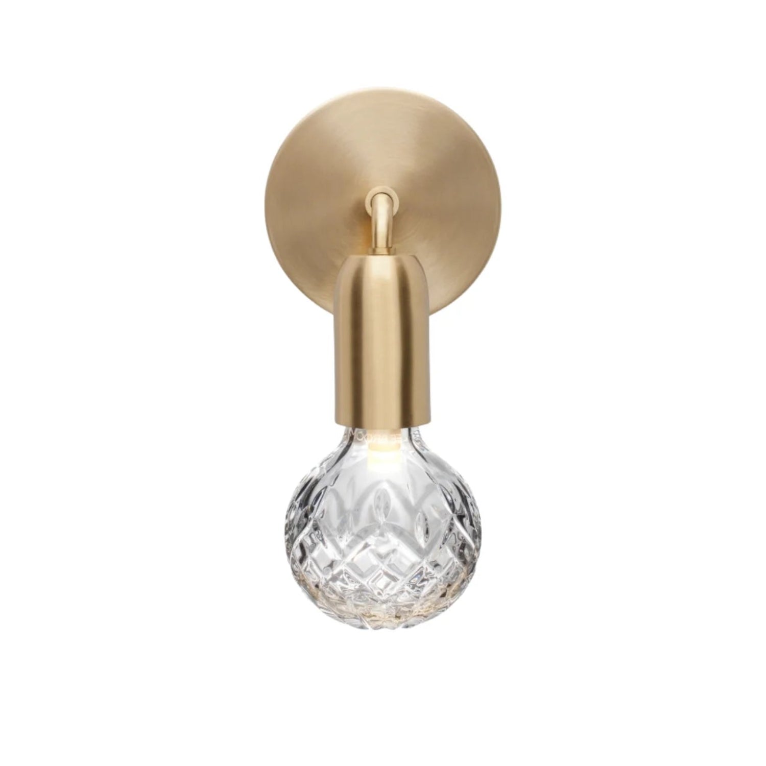Wandlamp CRYSTAL BULB van kristalglas met een messing afwerking