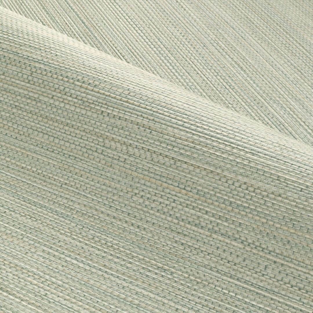 Structural wallpaper imitating seagrass fibers ZOSTERA - AMANDE almond green