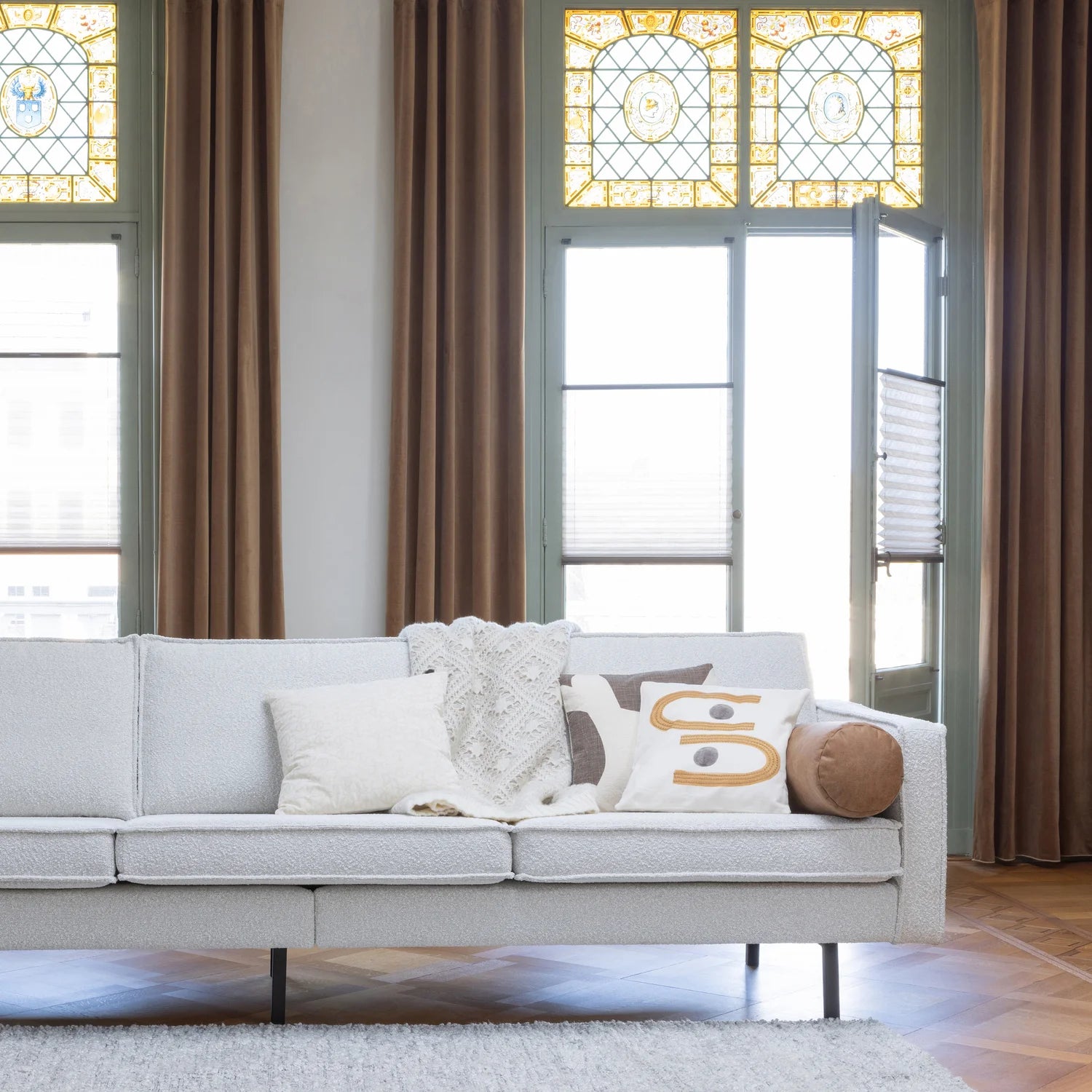 Sofa 3-zits RODEO crème bouclé