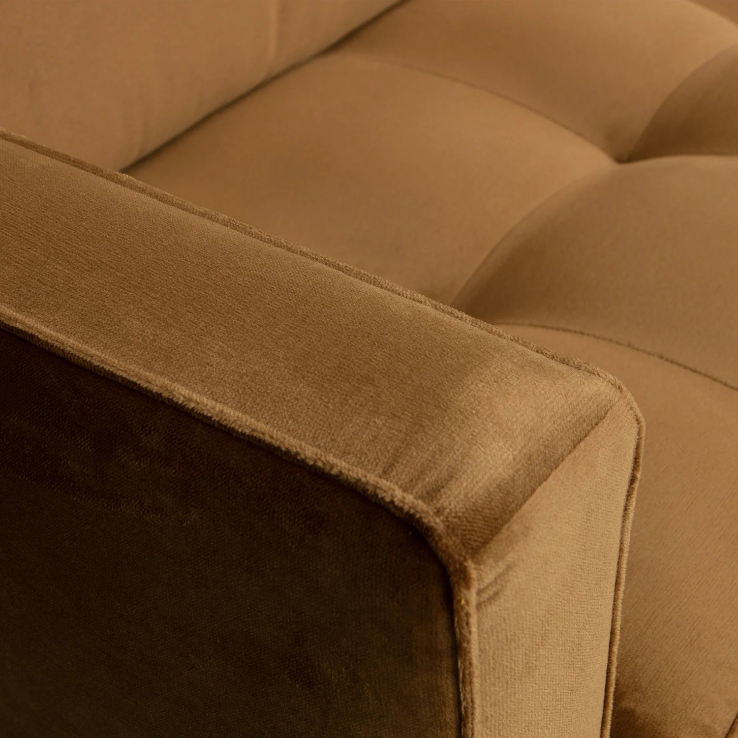 Sofa van fluweel 2,5-persoons RODEO CLASSIC honingkleurig