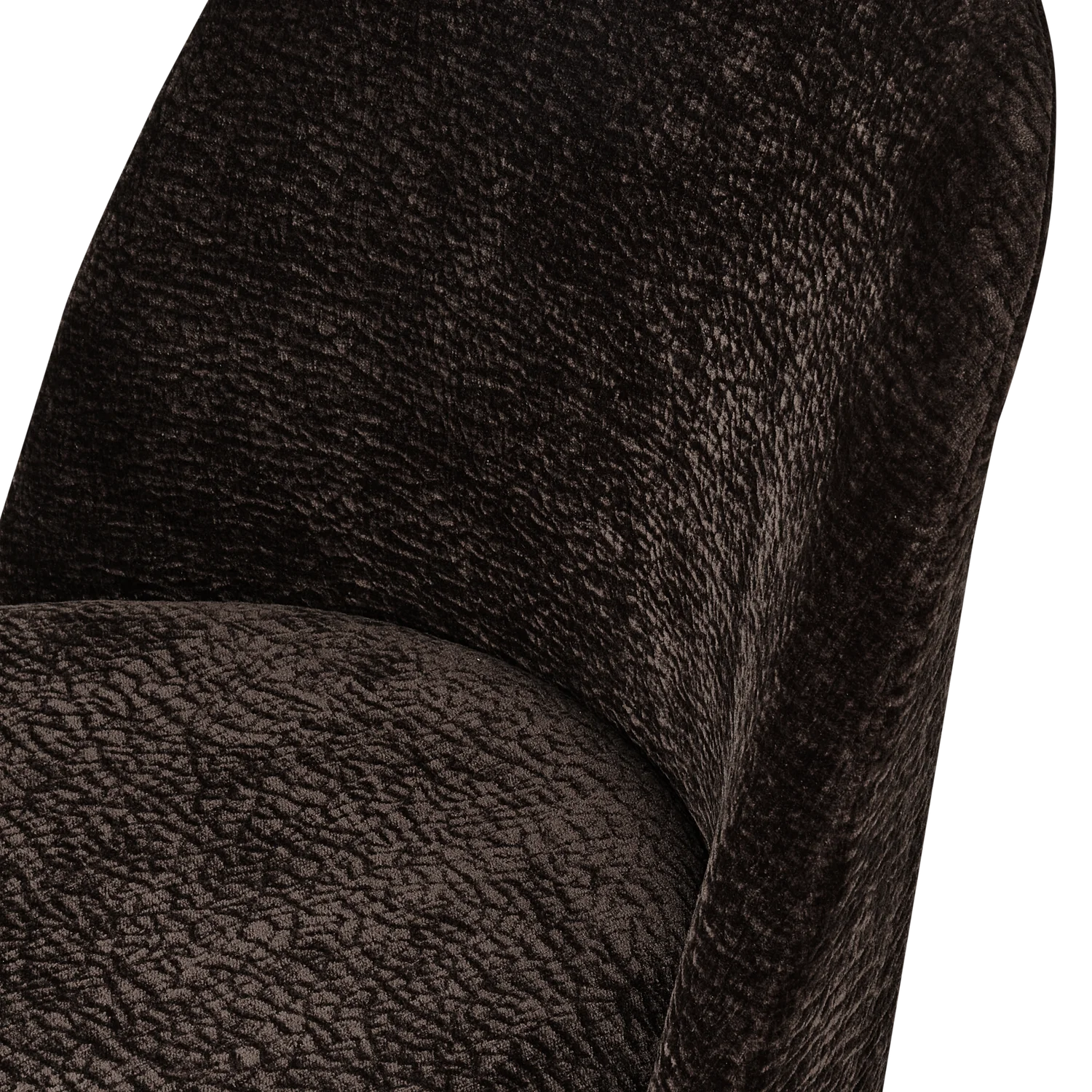 VOGUE 3D stoel chocolade chenille met verchroomde basis