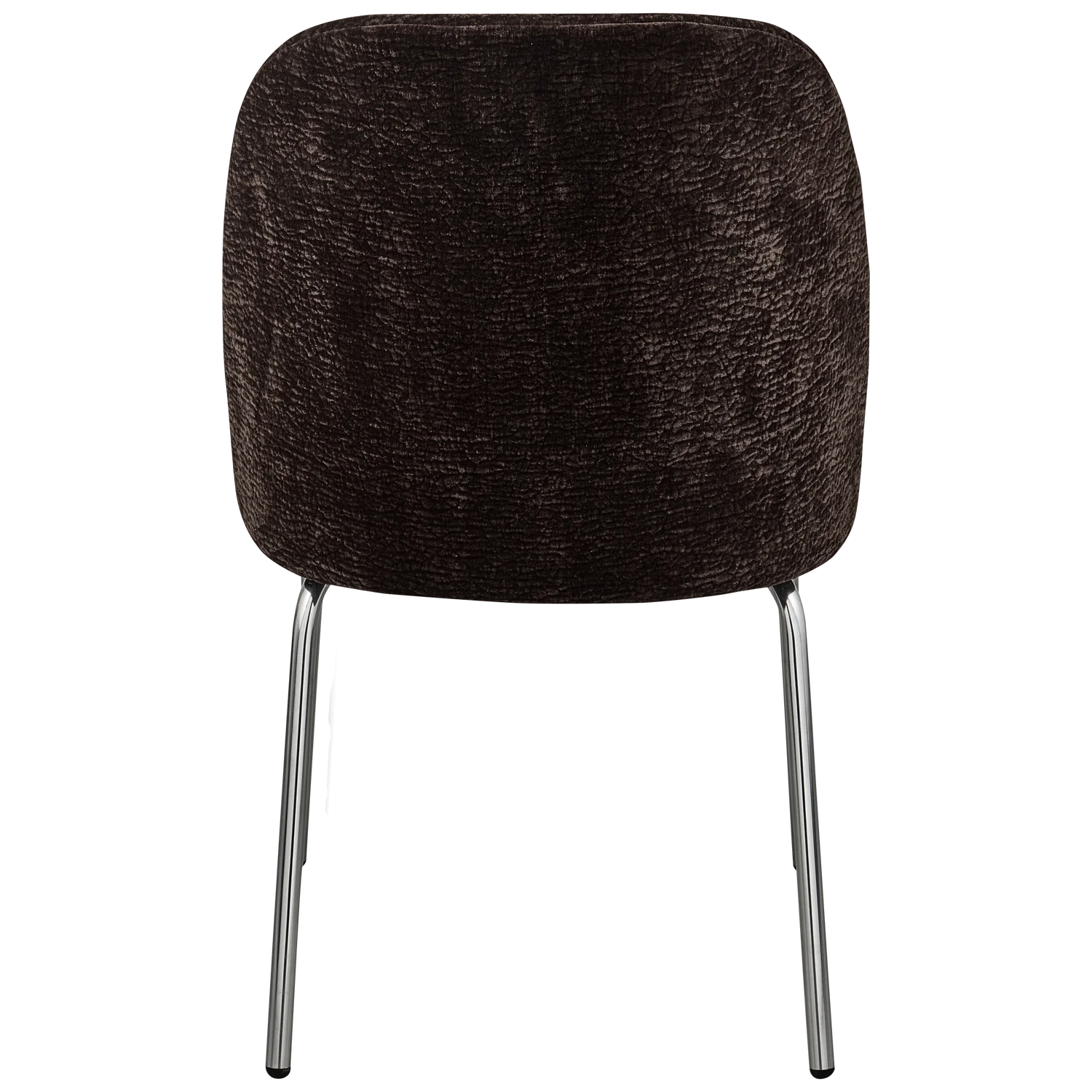 VOGUE 3D stoel chocolade chenille met verchroomde basis