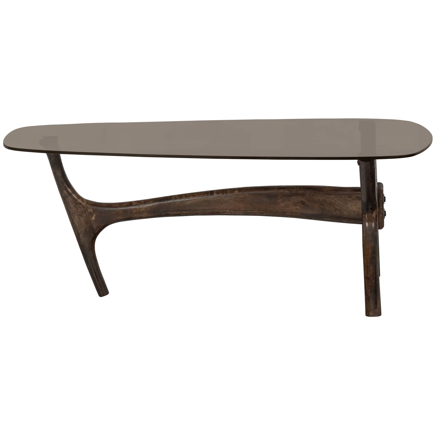 Koffietafel FLASH van mango-hout en glas